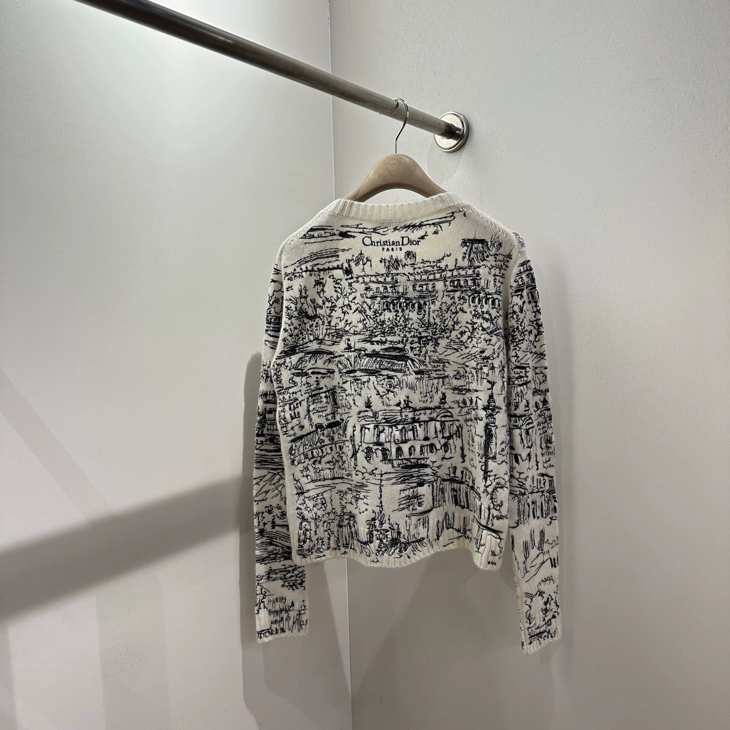 Christian Dior Monsieur Dior May295 Cashmere Crewneck Blk Paris Map Sweater 42 Size M / US 6-8 / IT 42-44 - 2 Thumbnail
