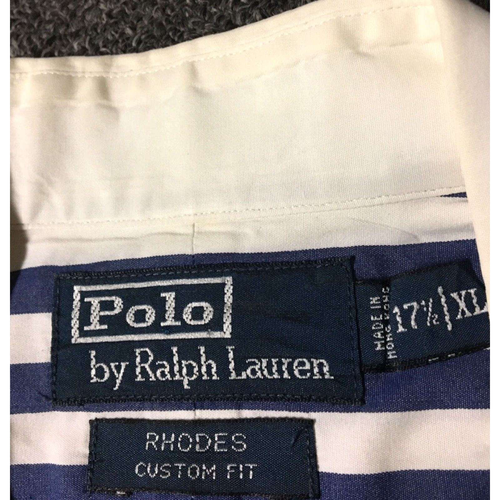 Polo Ralph Lauren Vtg Polo Ralph Lauren RLPC Striped Shirt XL Men Long Sleeve Button-Up USA 90s Nautical Sailing Flag Blue/White Size US XL / EU 56 / 4 - 4 Thumbnail