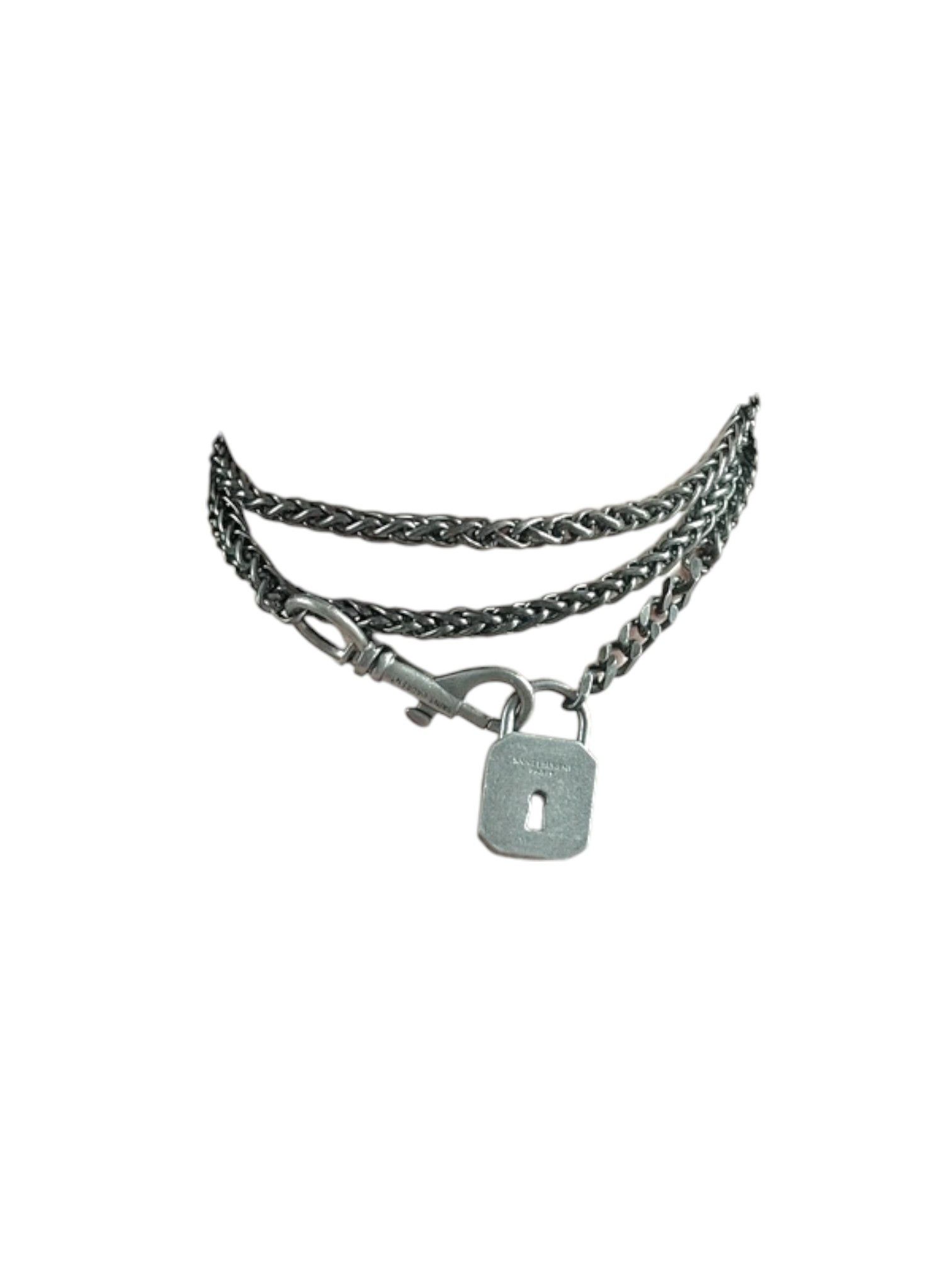 Saint Laurent Paris Saint Laurent Triple Chain Lock Necklace, Hedi Slimane Era Size ONE SIZE - 1 Thumbnail