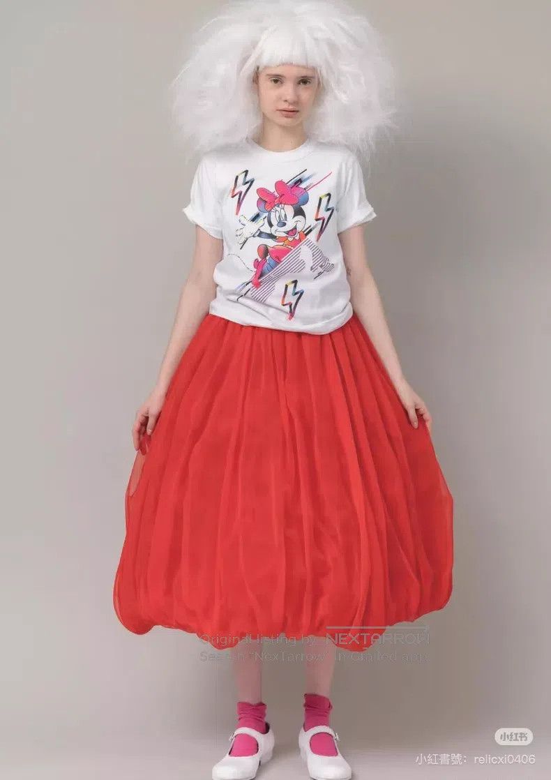 Comme des Garcons Comme Des Garcons size S Balloon skirt poufy skirt red hal Size 23" - 1 Thumbnail