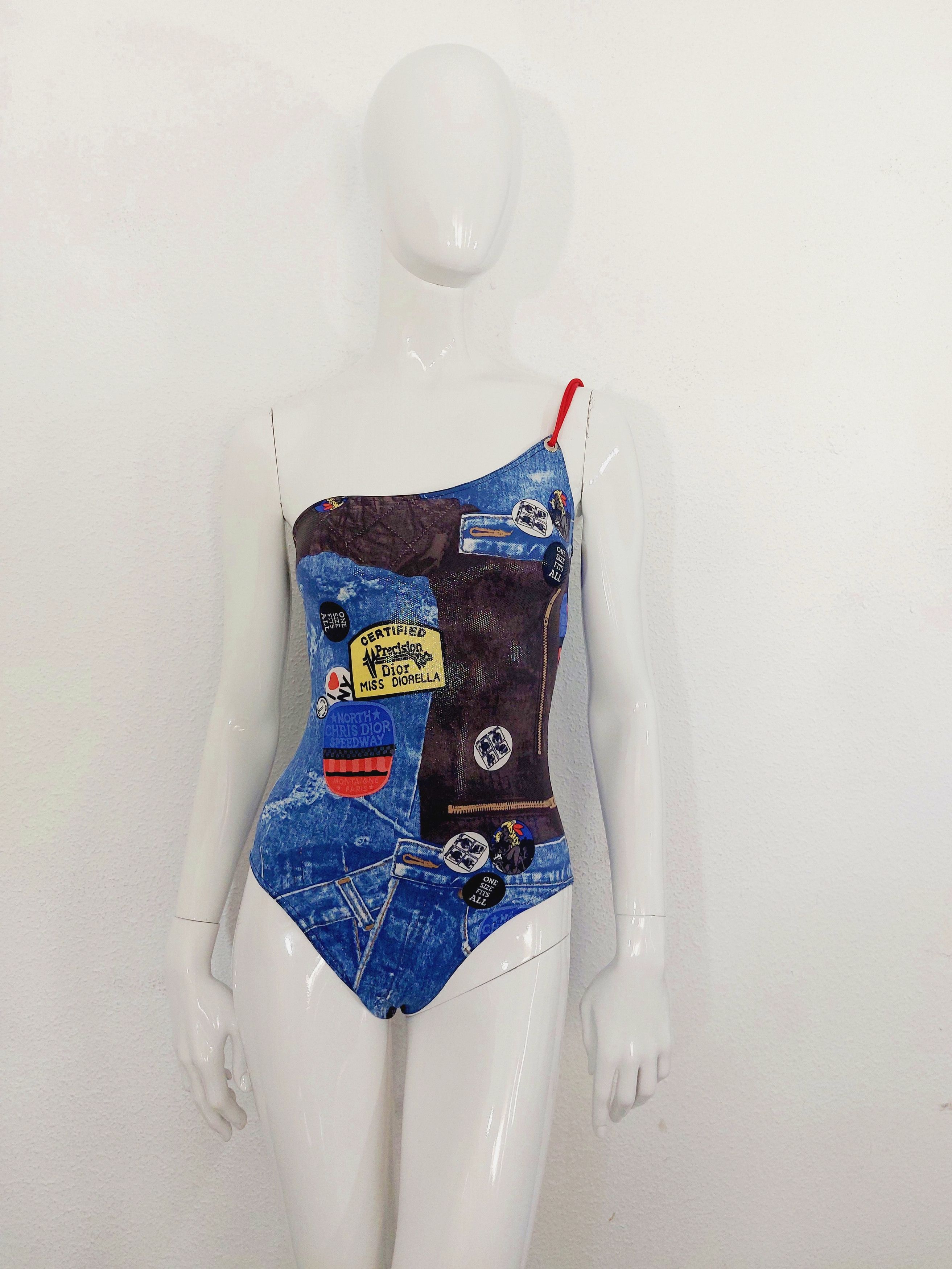 Christian Dior Diorella Trompe Stamp Swimsuit Bodysuit