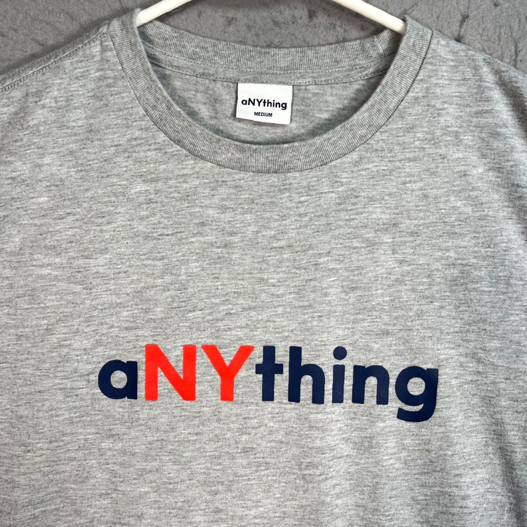 Vintage VINTAGE aNYthing NY Mens Medium Gray Cotton Short Sleeve Graphic Tee Shirt Size US M / EU 48-50 / 2 - 5 Thumbnail