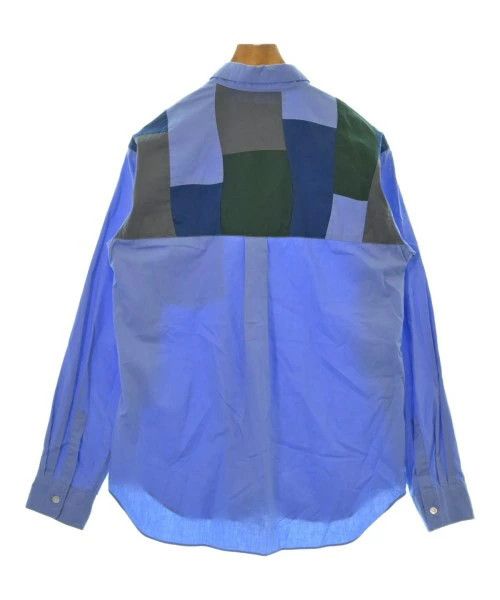 Comme des Garcons Homme Deux Shirt Cotton Long Sleeve Patch Pattern Button Blue x Green Size US M / EU 48-50 / 2 - 2 Thumbnail