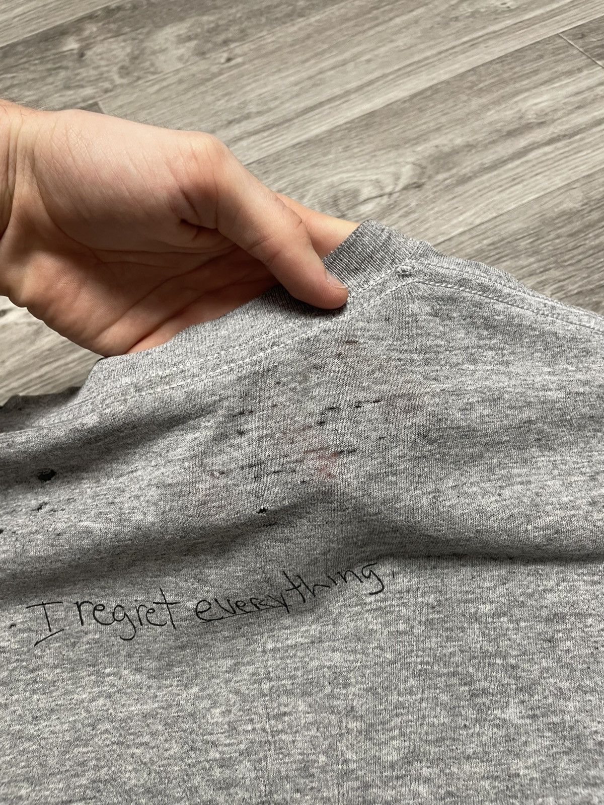 Supreme Supreme x Mike Hill Regretter Grey T-Shirt SS17 Size US M / EU 48-50 / 2 - 22 Thumbnail