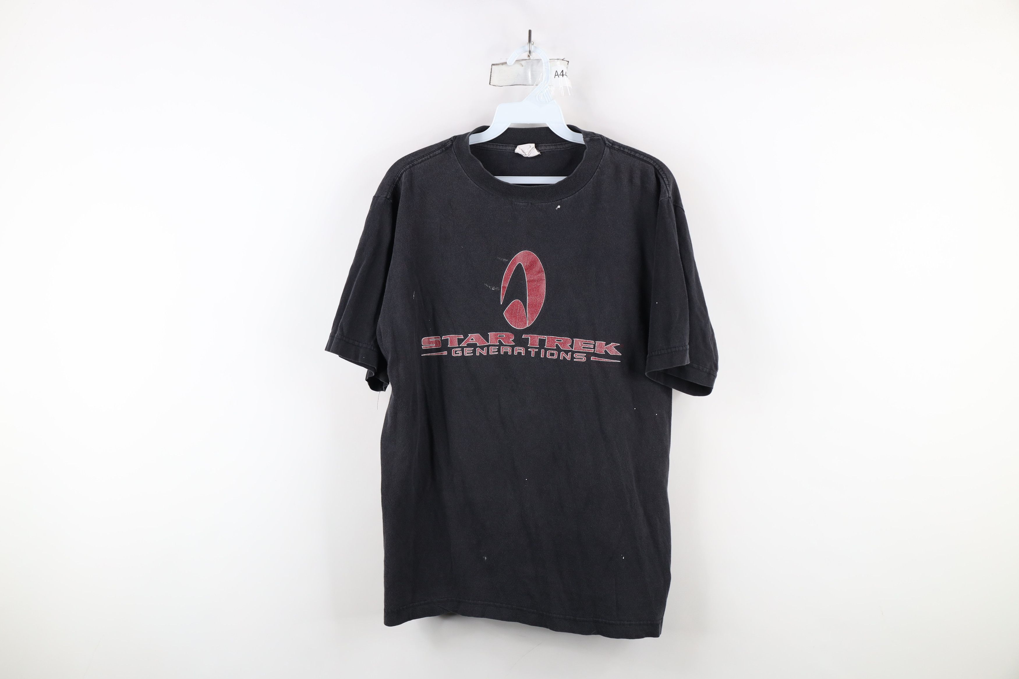 Vintage Vintage 90s Spell Out Star Trek Generations T-Shirt Black Size US L / EU 52-54 / 3 - 1 Thumbnail