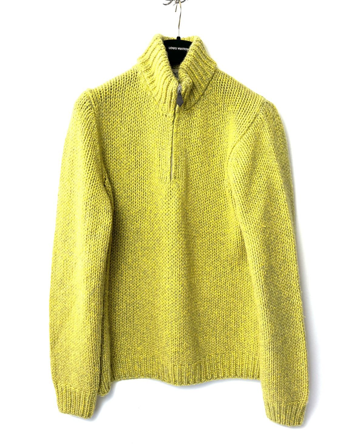 image of Hermes Cashmere Chunky Knit Sweater in Green/Yellow, Men's (Size 2XL)