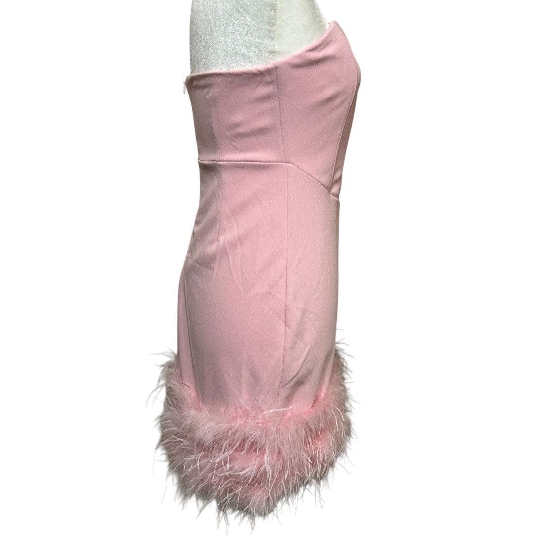 Lulus Lulus Fabulous Delight Light Pink Strapless Bustier Feather Size M / US 6-8 / IT 42-44 - 3 Thumbnail
