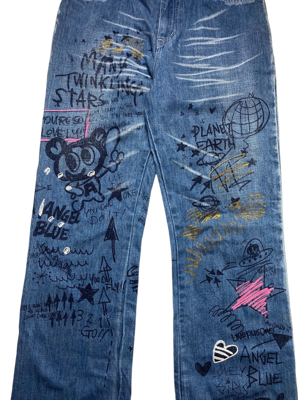 Angel Blue 1990s Angel Blue - Sketch Pen Denim Japanese Brand Size US 28 / EU 44 - 10 Thumbnail