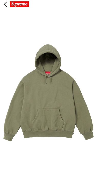 Supreme SUPREME SATIN APPLIQUE HOODED SWEATSHIRT OLIVE 2XL FW23