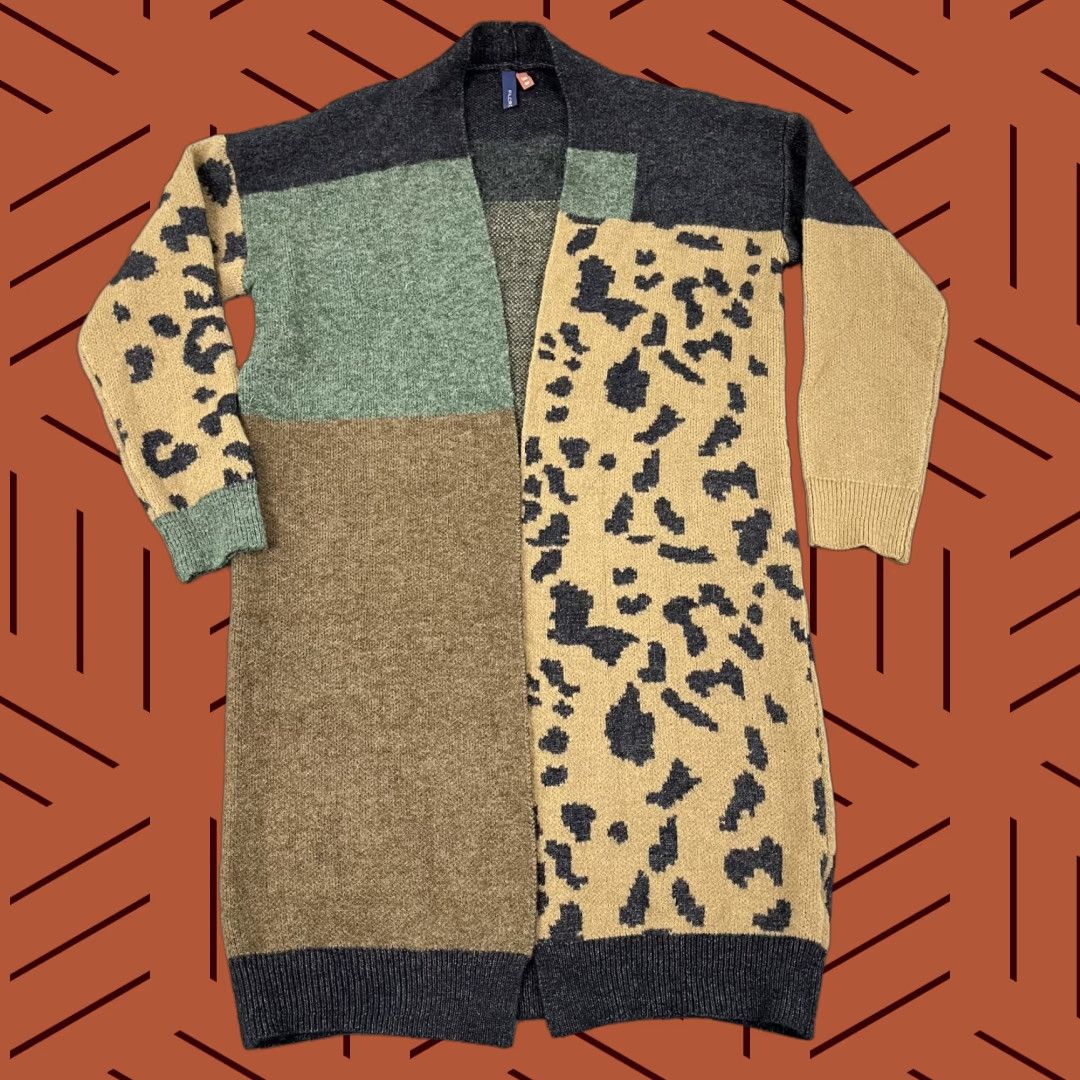 Anthropologie Anthropologie Pilcro Cardigan Womens One Size Multicolor Cozy Animal Print Sweater Size ONE SIZE - 1 Thumbnail