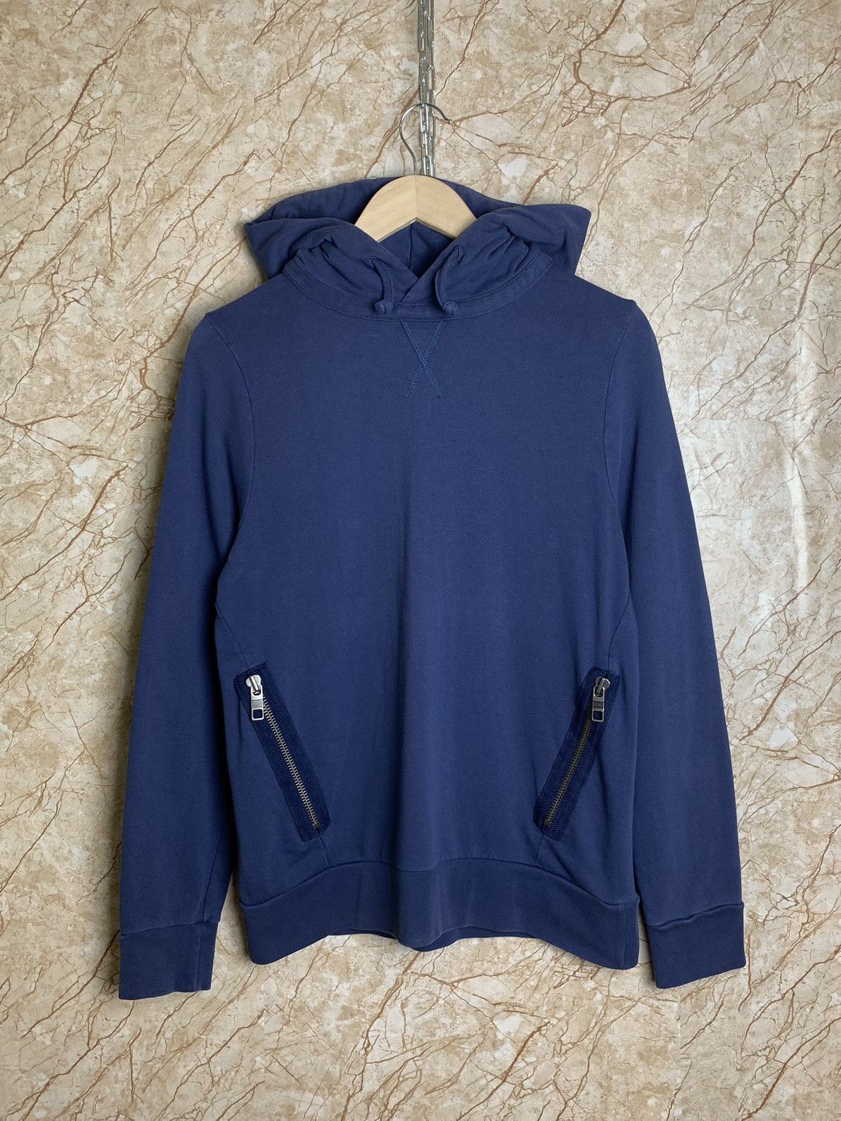 CLOSED Closed Slim Fit Basic Dark Blue Hoodie Avant Garde Size US M / EU 48-50 / 2 - 1 Thumbnail