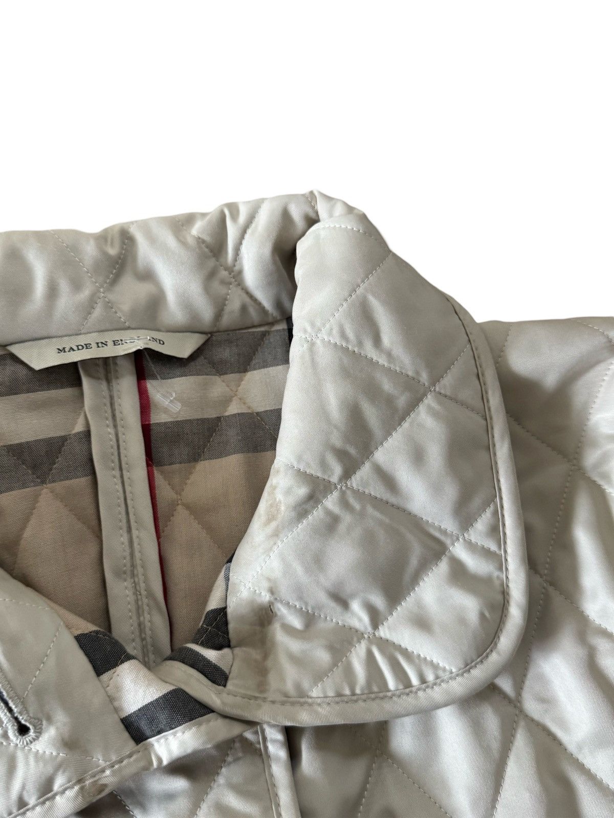 Burberry × Burberry Prorsum Burberry Nova Check Diamond Quilted Beige Barn Button Jacket Size M / US 6-8 / IT 42-44 - 10 Thumbnail
