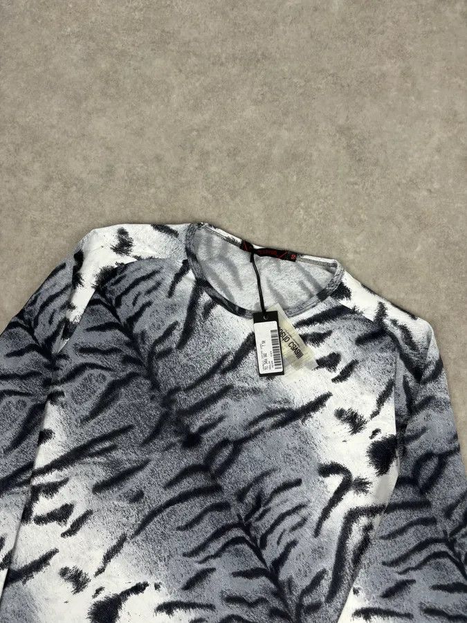 Roberto Cavalli Roberto Cavalli Grey Abstract Zebra Savage Print Longsleeve Size S / US 4 / IT 40 - 4 Thumbnail