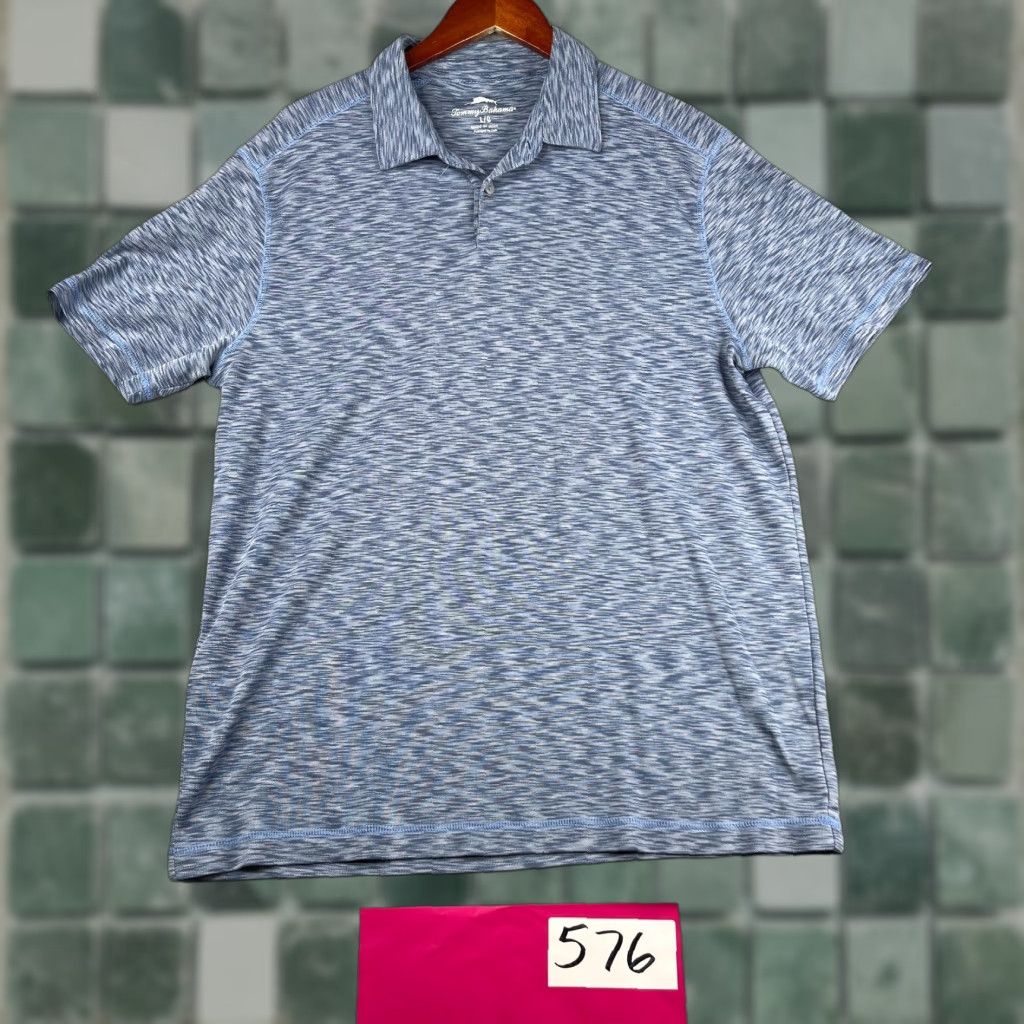 Tommy Bahama Tommy Bahama Polo Shirt Mens Large Navy Blue Heather Performance Stretch Knit Short Sleeve Regular Fit Solid - Golf Dress Shirt Size US L / EU 52-54 / 3 - 1 Thumbnail