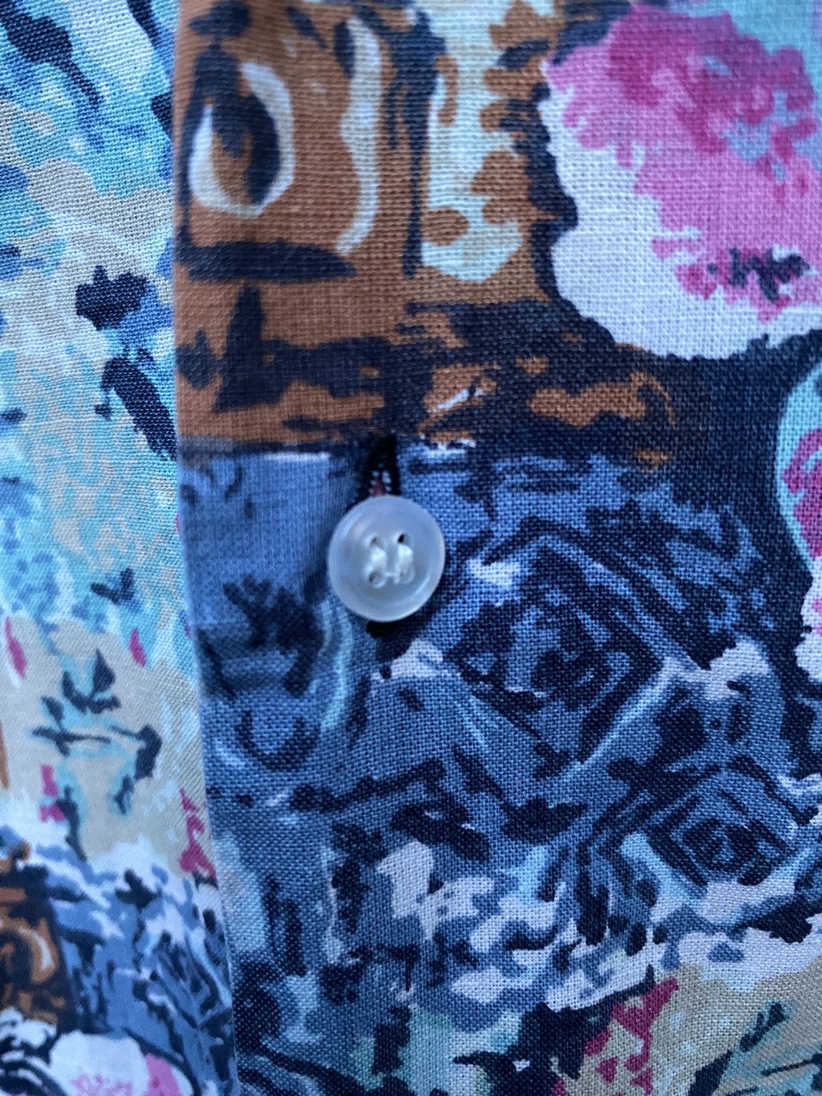 Vintage Blue Vintage Hawaiian Short Sleeve Shirt Floral Leaves Size US L / EU 52-54 / 3 - 4 Thumbnail