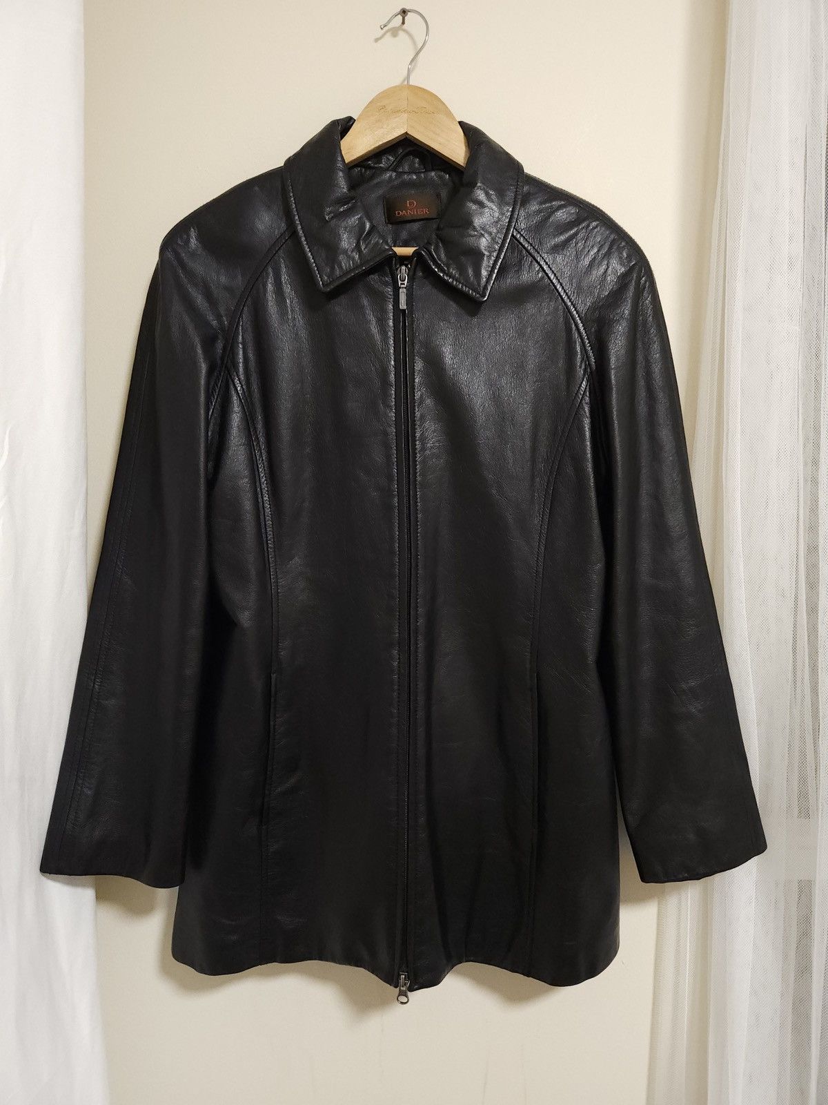 Danier × Vintage Danier Genuine Leather Raglan Sleeves Black Jacket / 42~44 Size M / US 6-8 / IT 42-44 - 8 Thumbnail