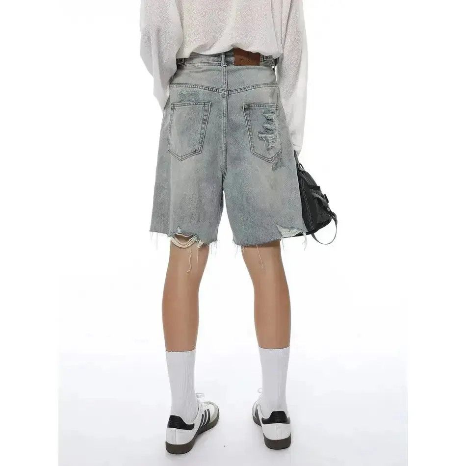 Japanese Brand Retro loose casual ripped denim shorts Size US 30 / EU 46 - 3 Thumbnail