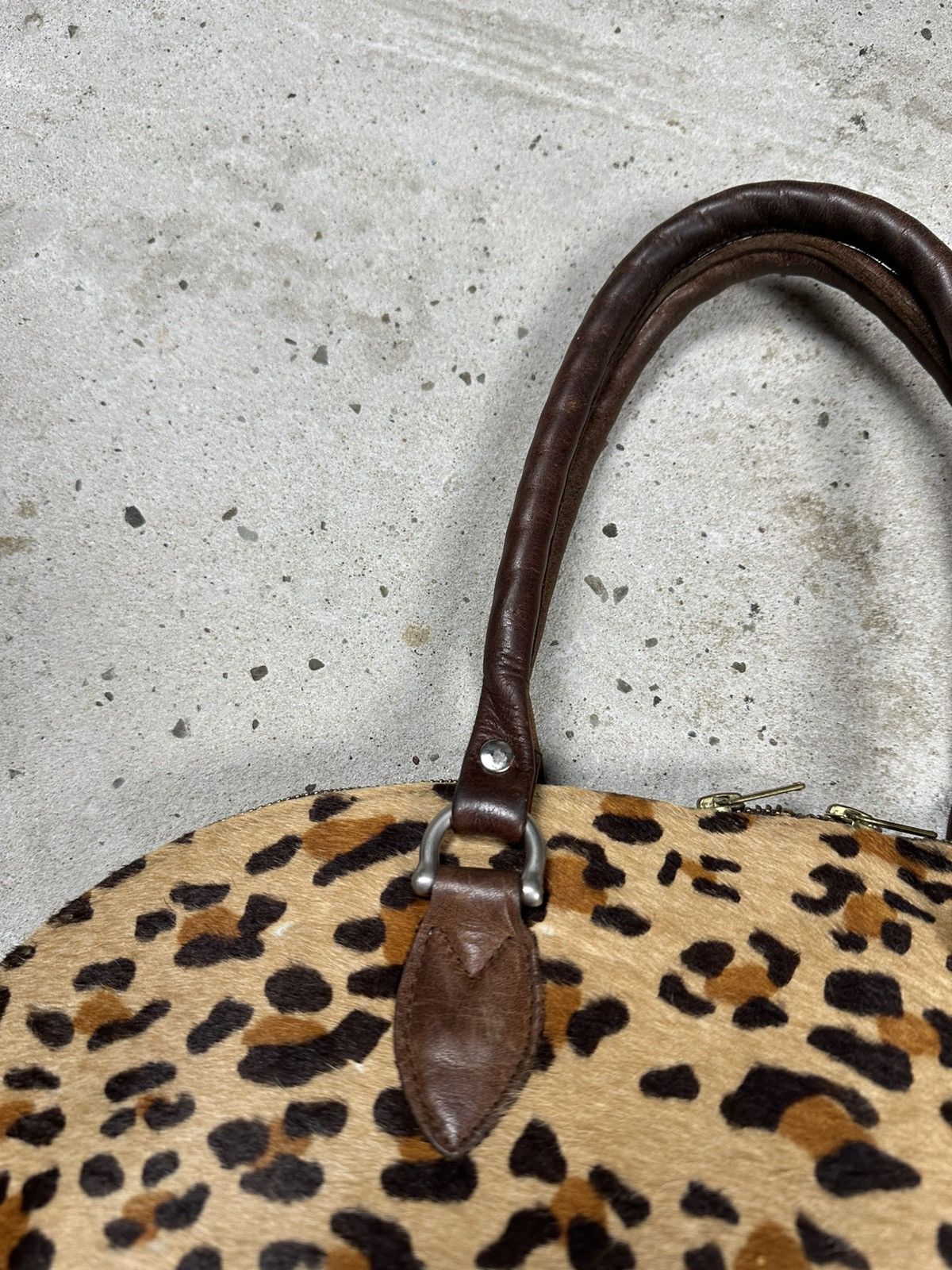 Japanese Brand Vintage 90s Leopard Print Fur & Leather Hand Bag Size ONE SIZE - 18 Thumbnail