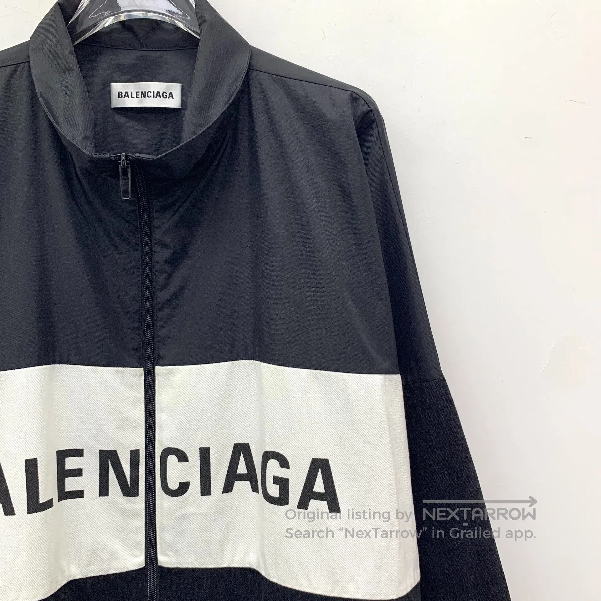Balenciaga Balenciaga Black logo letter print stand collar zip-up lon Size XXS / US 00 / IT 34 - 3 Thumbnail