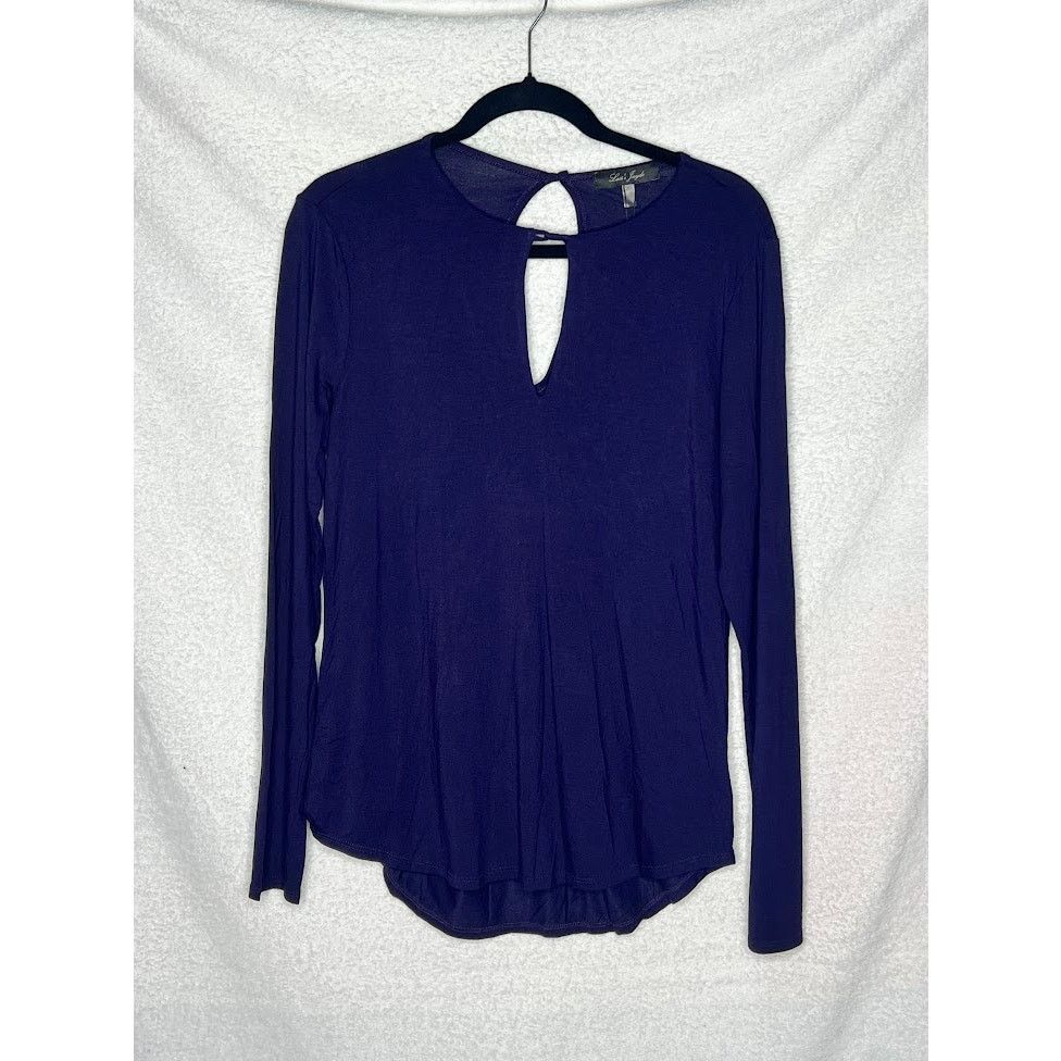 Other Knit Top Purple Long Sleeve Rounded Hem Keyhole Front Back Size M / US 6-8 / IT 42-44 - 8 Thumbnail