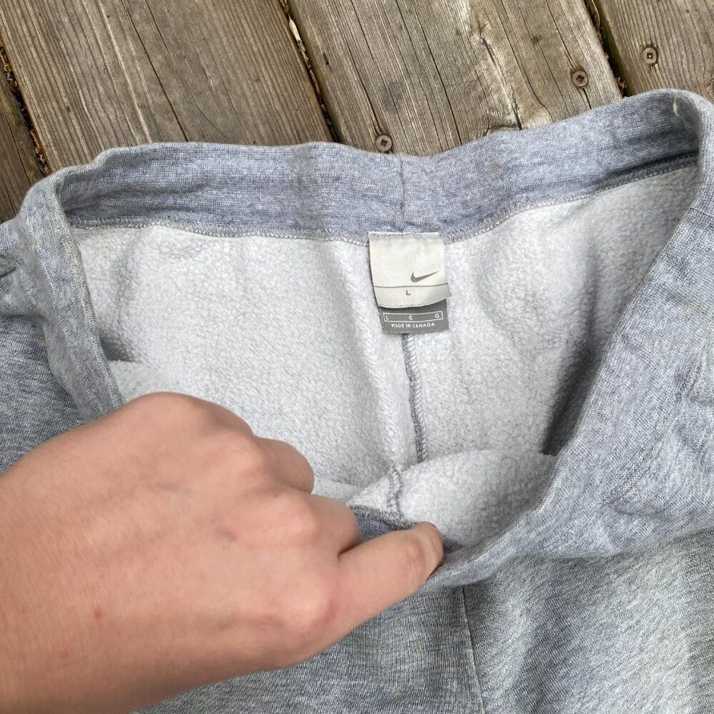 Nike × Vintage Vintage 90s Nike Sweatpants Gray TRASHED Large Size US 34 / EU 50 - 2 Thumbnail