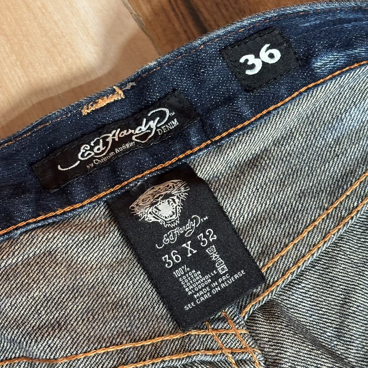 Ed Hardy Crazy Vintage 00s Edhardy Baggy Denim Size US 36 / EU 52 - 8 Thumbnail