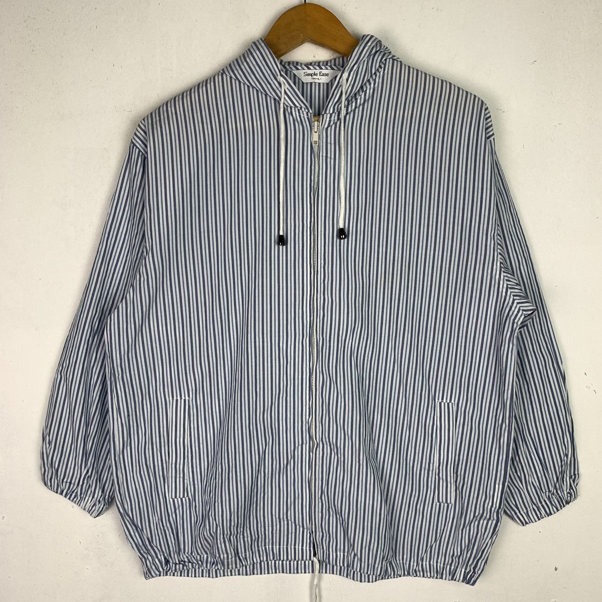 Japanese Brand Striped Full zipper Jacket with Hood Size US M / EU 48-50 / 2 - 1 Thumbnail