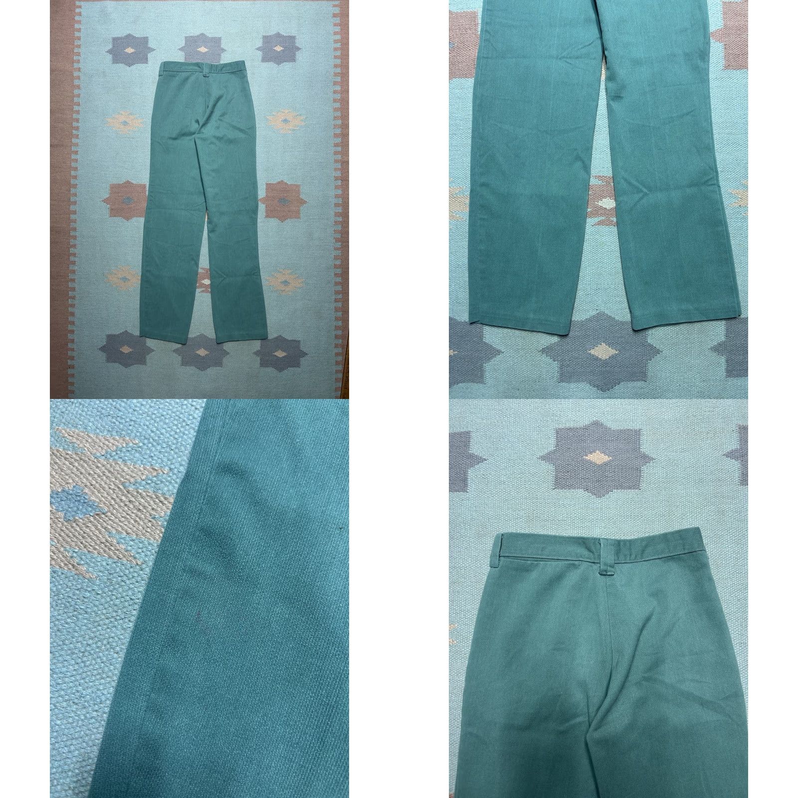 Altea VINTAGE 1960s pique pants micro corduroy teal turquoise tapered leg 26x31 Women Pants 26 Regular Size 26" / US 2 / IT 38 - 8 Thumbnail