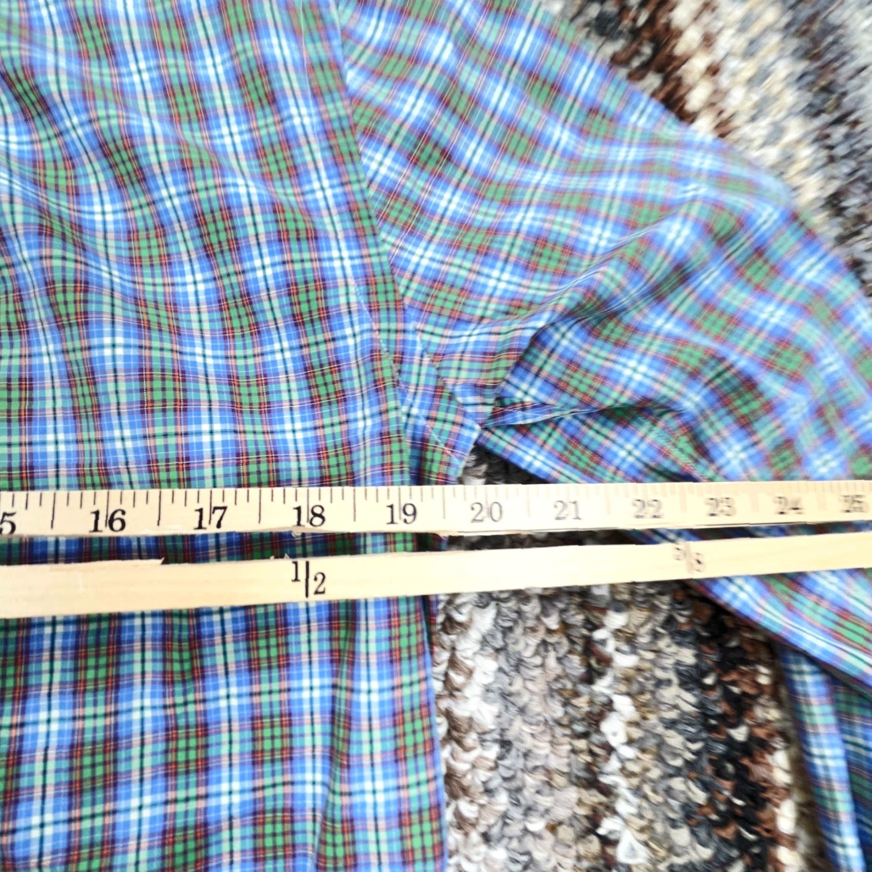 Ralph Lauren Ralph Lauren Shirt Men S Blue Green Button Up Custom Fit Tartan Plaid Poplin Size US S / EU 44-46 / 1 - 7 Thumbnail