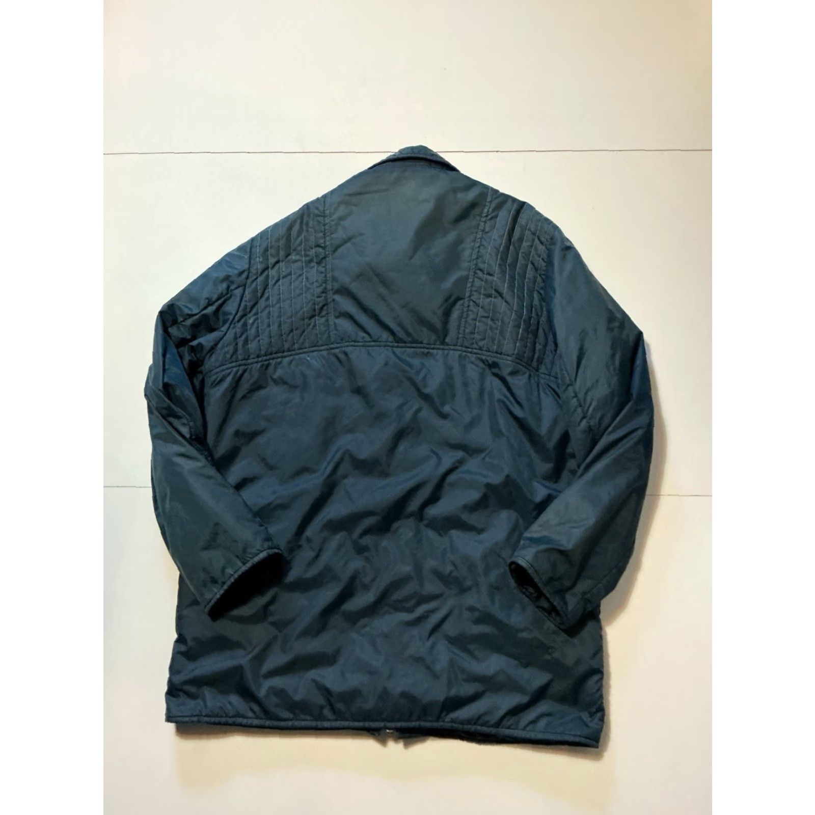 Vintage VINTAGE Sir Jac Polyester Navy Blue Puffer Parka Full Zip Work Long Jacket XL Adults Blue Parka 1980s Mens Size US XL / EU 56 / 4 - 2 Thumbnail
