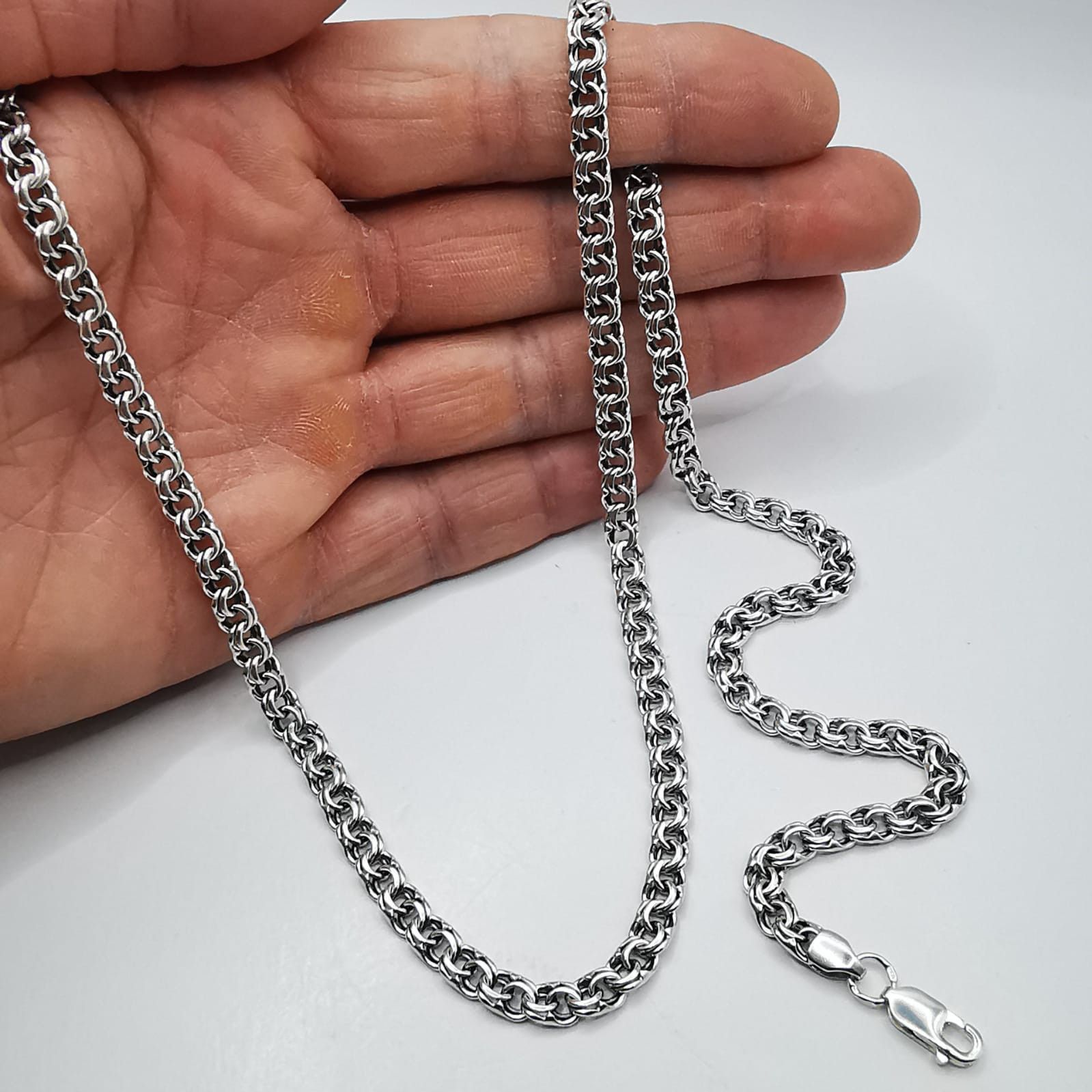 Sterling Silver Vintage Chain,925 Sterling Silver,Signed ,Handmade 31,20g Size ONE SIZE - 3 Thumbnail