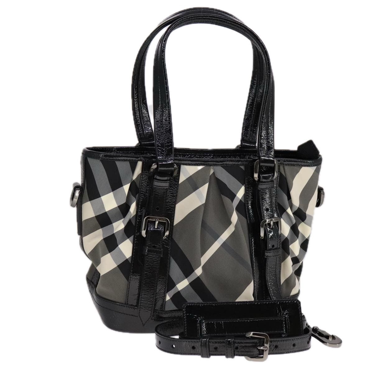 Burberry Nova Check Black Synthetic Handbag (Pre-Owned) Size ONE SIZE - 1 Thumbnail