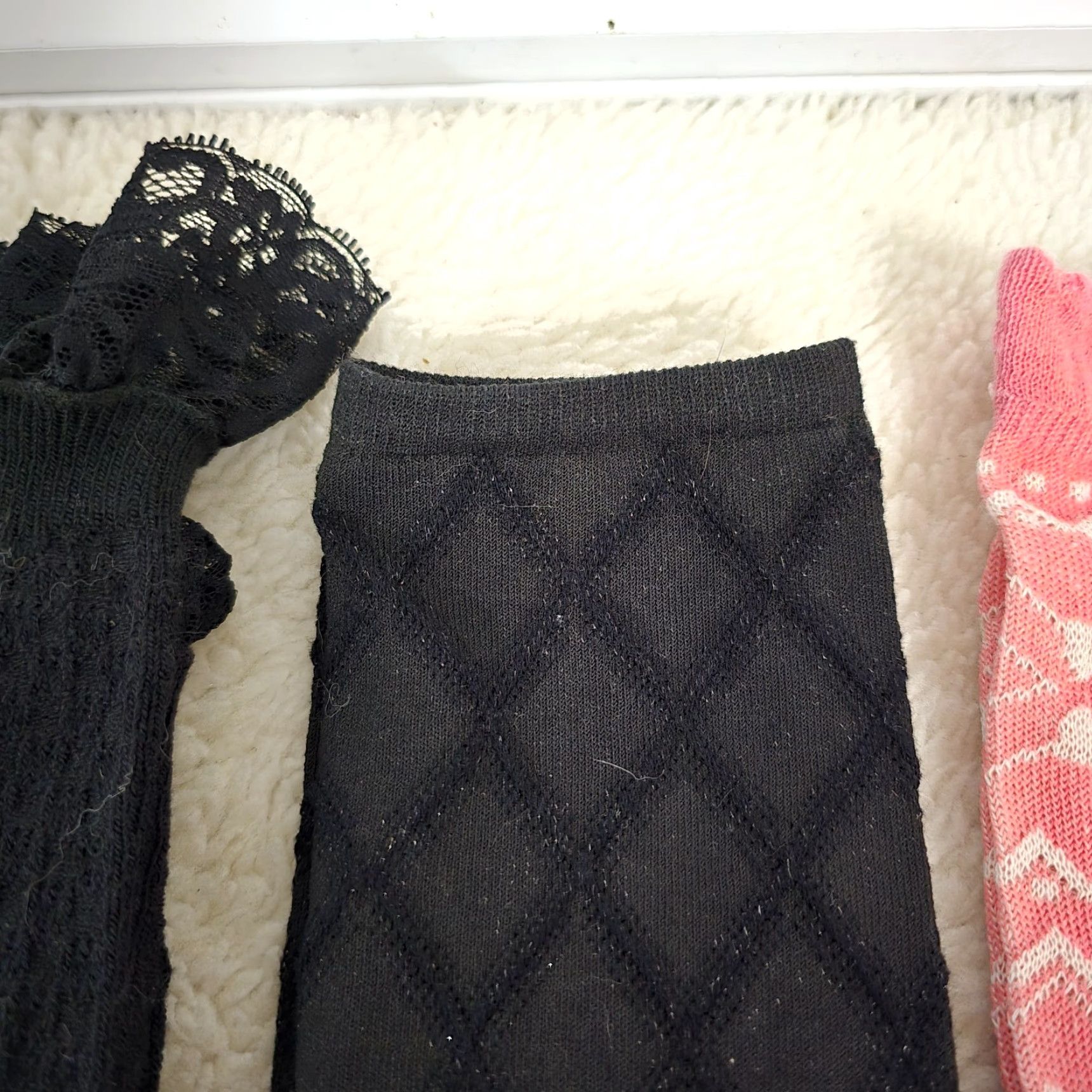 Pinko VINTAGE Unbranded Socks Boot Socks Leg Warmers 5 Pairs Knee High Womens All Seasons 90s Brown Pink Lace Knit Size US 4 / IT 34 - 5 Thumbnail