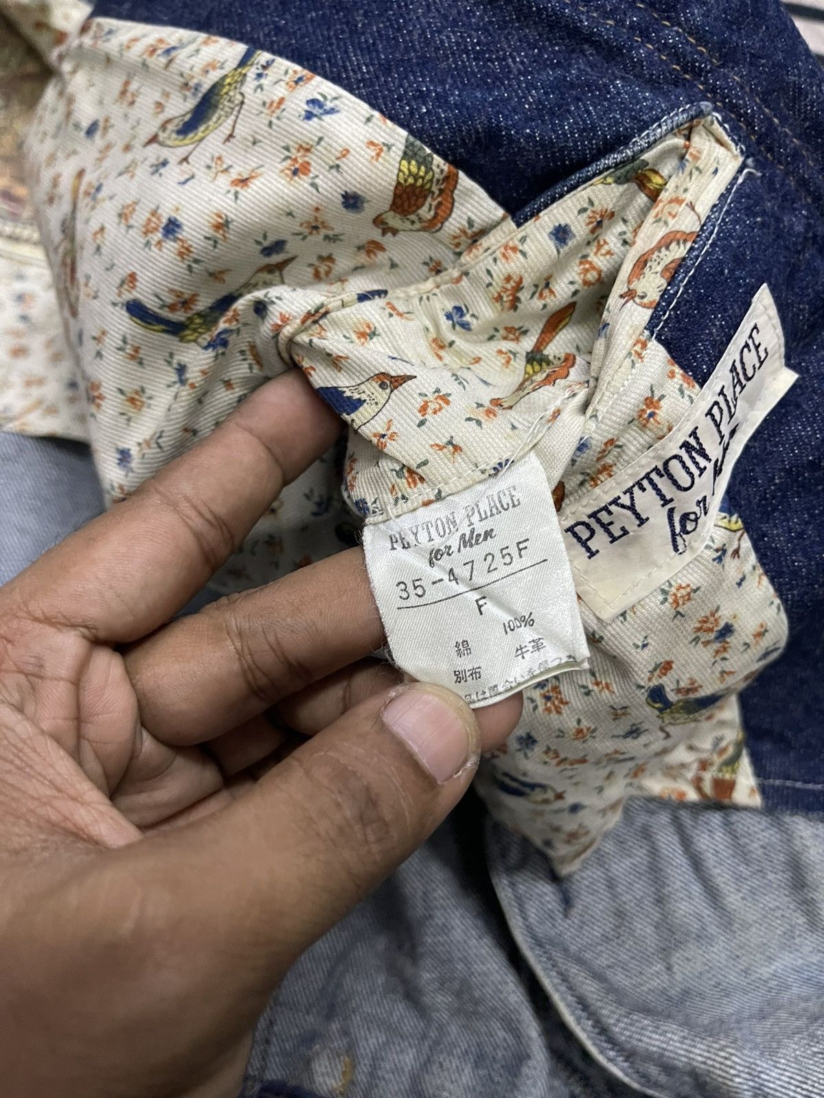 PPFM 90s PEYTON PLACE FOR MEN (PPFM) DENIM LEATHER BIKER JACKET Size US S / EU 44-46 / 1 - 23 Thumbnail