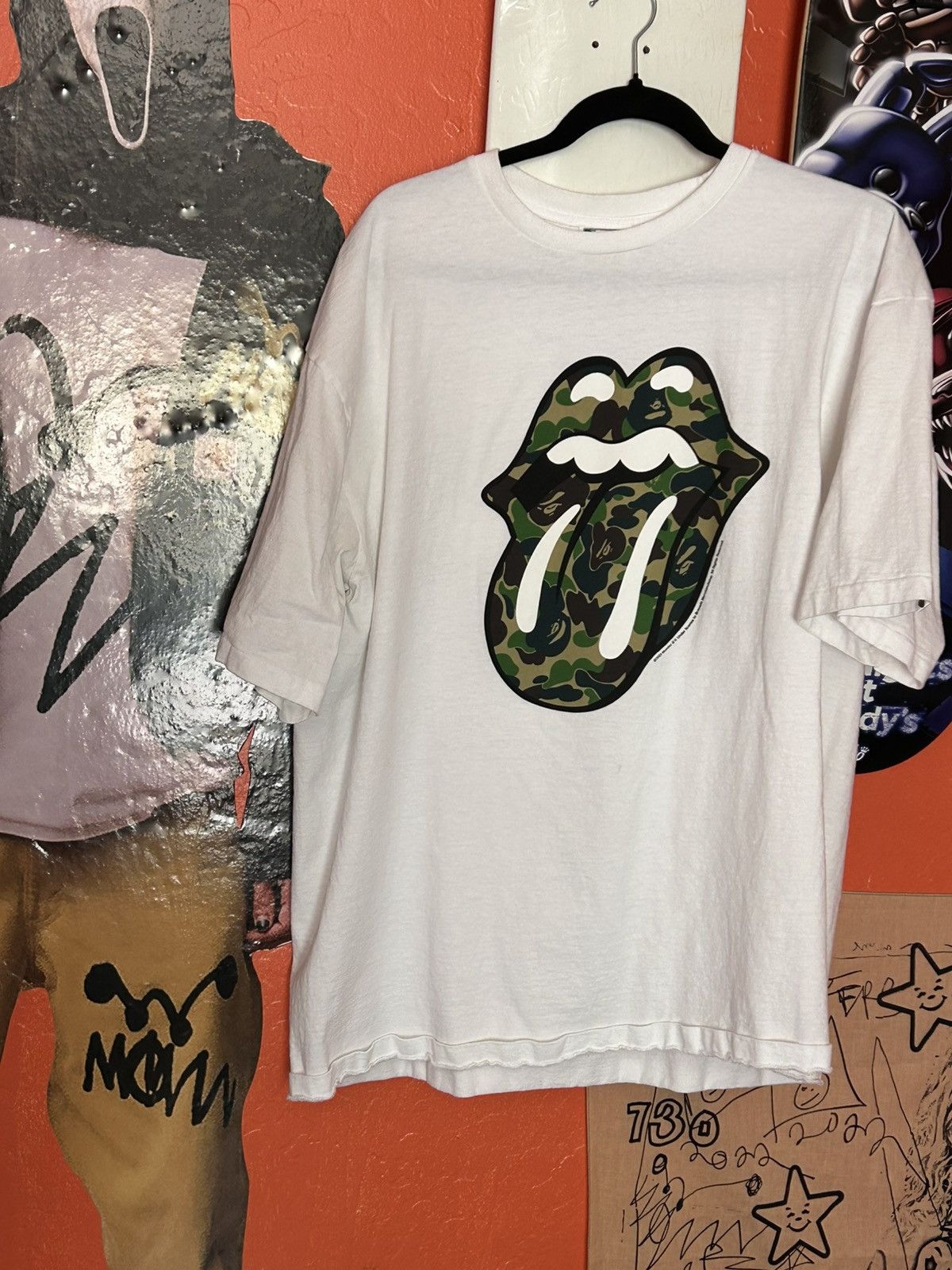 r*♪様 bape x Rolling Stones 3/4 Sleeve Te BAPE X ROLLING STONES - 3/4 SLEEVE TEE MENS – us.bape.com