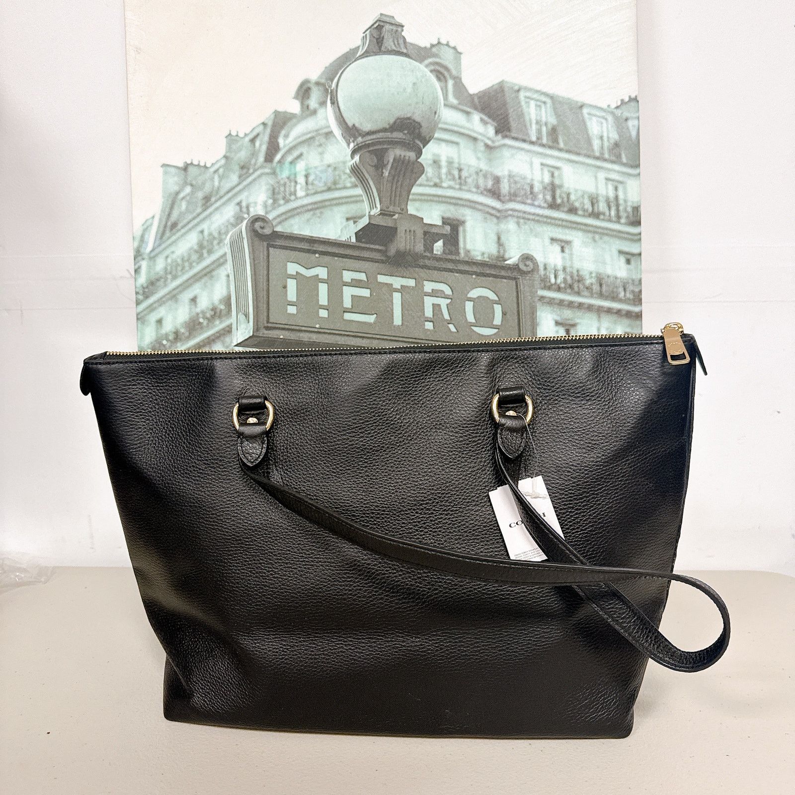 Coach Coach C8365 Gallery Tote Pebble Leather With Diary Black Size ONE SIZE - 4 Thumbnail