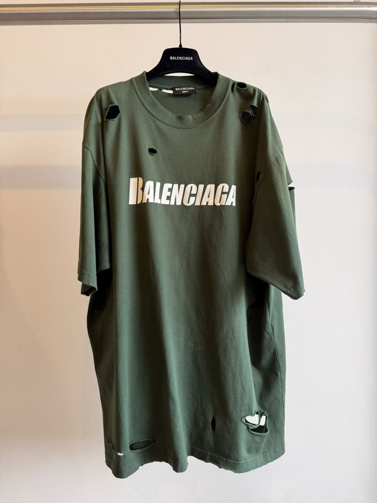 Balenciaga NWT Balenciaga Dark Green Caps Destroyed Large Fit Size XS Size US XS / EU 42 / 0 - 1 Thumbnail