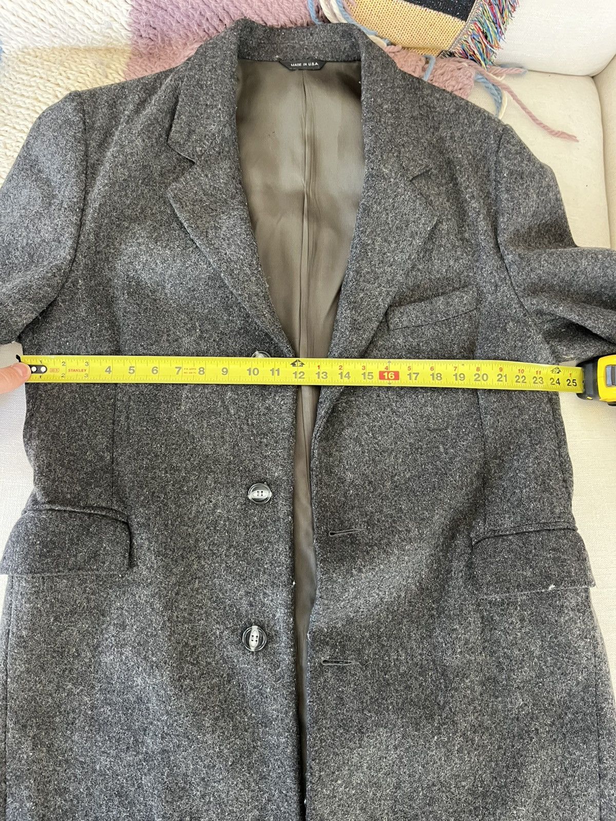 Vintage Vintage Gray Wool American Male Overcoat Size US L / EU 52-54 / 3 - 13 Thumbnail