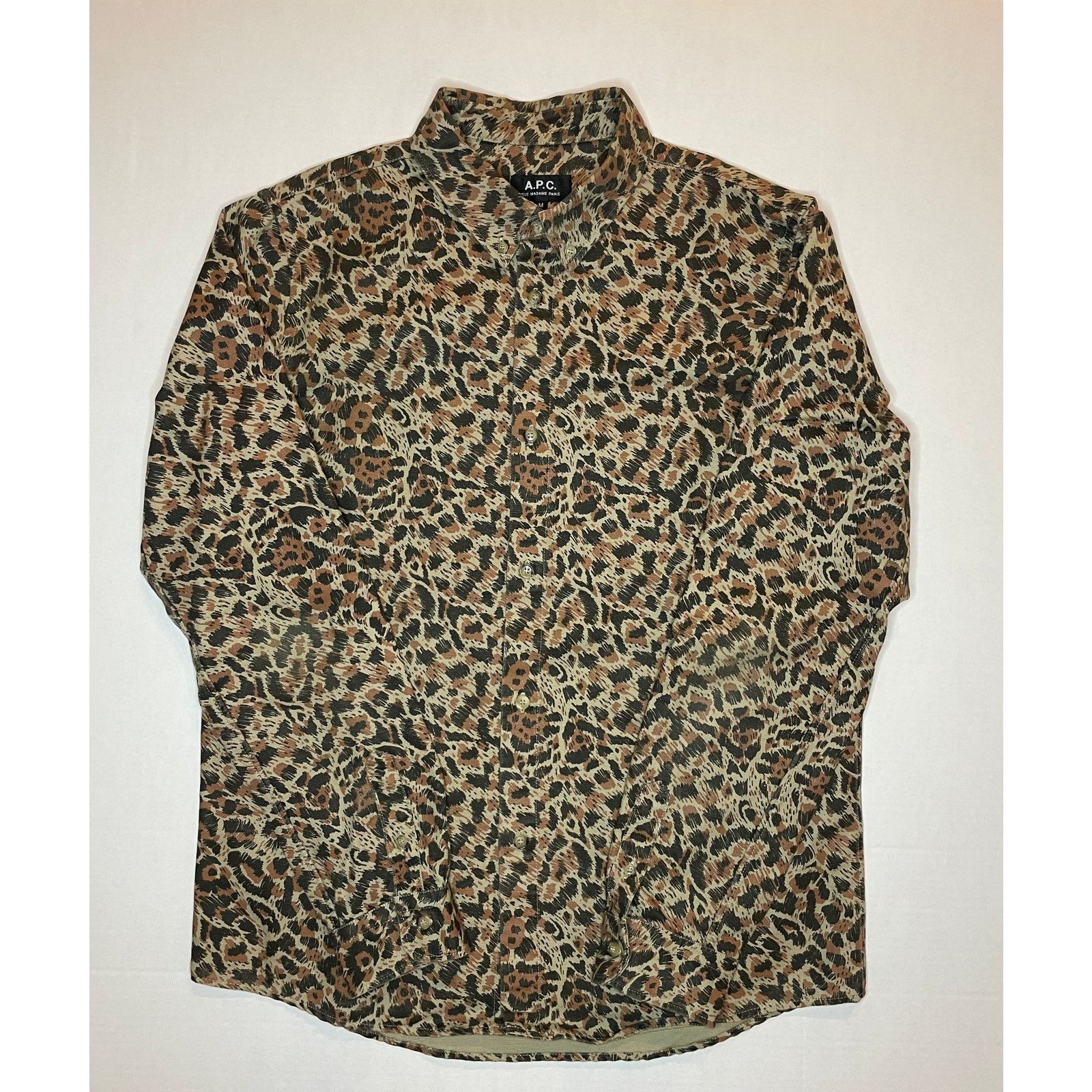A.P.C. APC Leopard Print Canvas Collar Shirt Jacket Size US M / EU 48-50 / 2 - 1 Thumbnail
