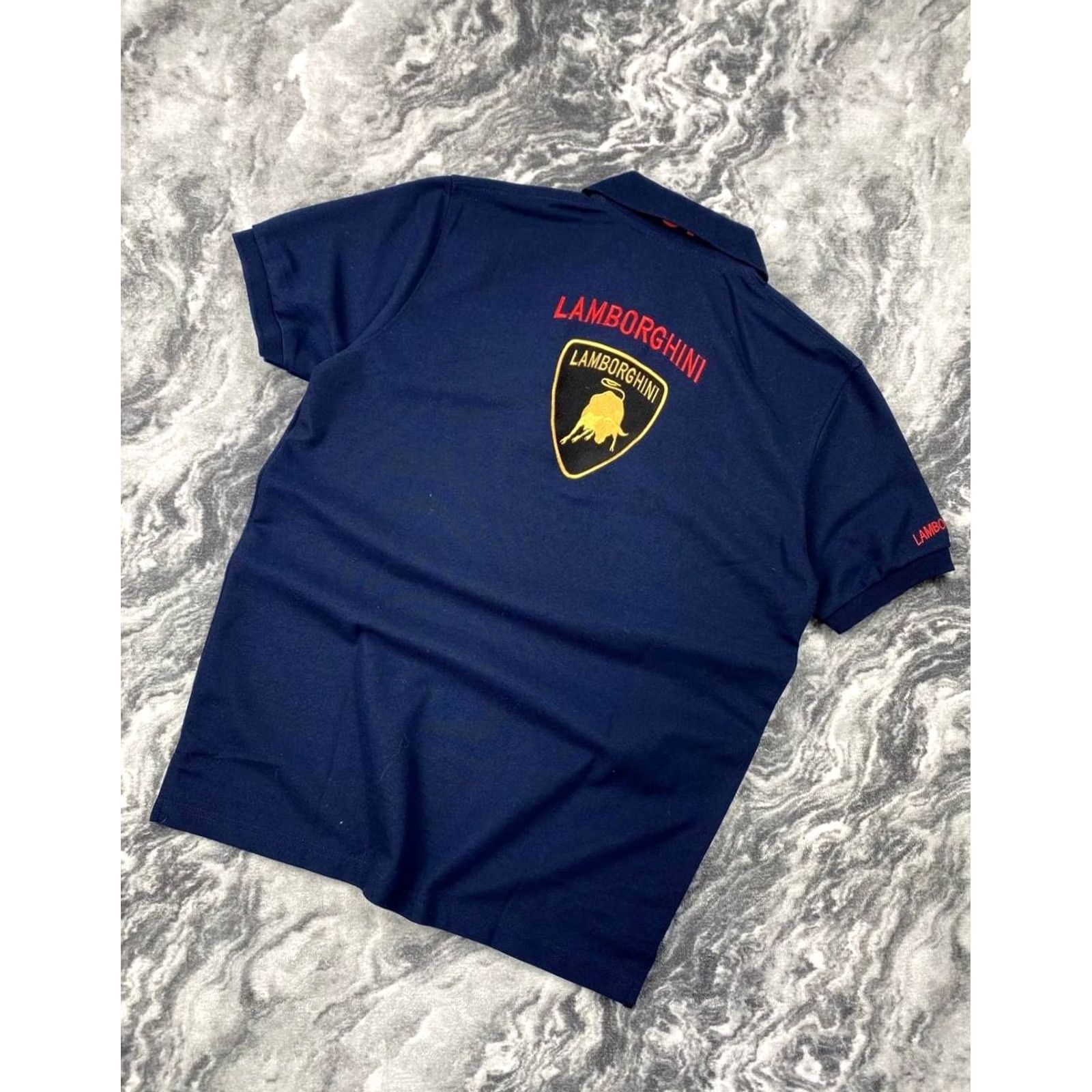 Lamborghini VINTAGE Lamborghini Polo Shirt Big Logo Men Size L Blue Size US L / EU 52-54 / 3 - 2 Thumbnail