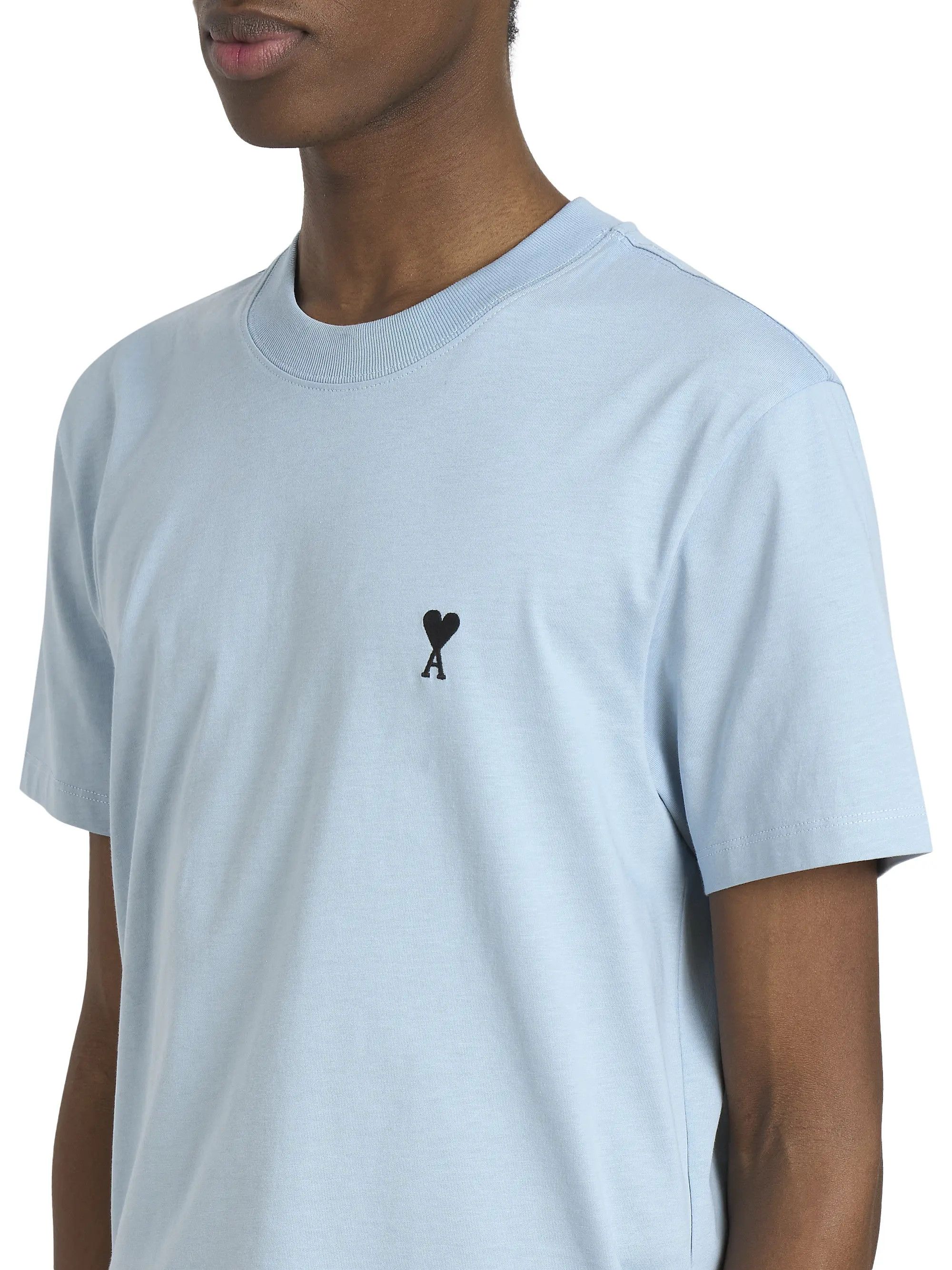 AMI os11x0226 Contrasted Ami de Coeur Cotton T-Shirt in Blue Size US S / EU 44-46 / 1 - 5 Thumbnail