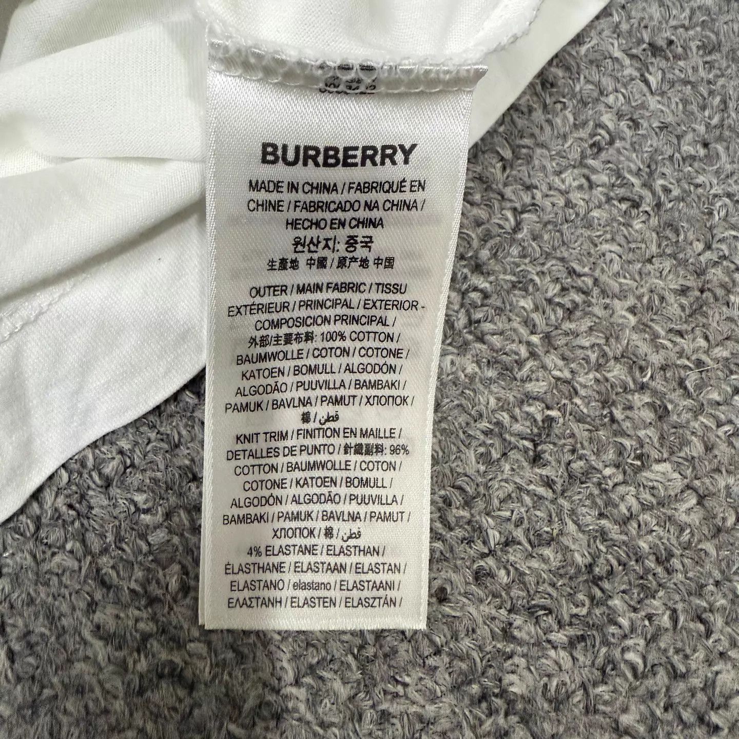 Burberry Burberry White Embroidered TB Logo SS Tee L 99 New Size L / US 10 / IT 46 - 4 Thumbnail