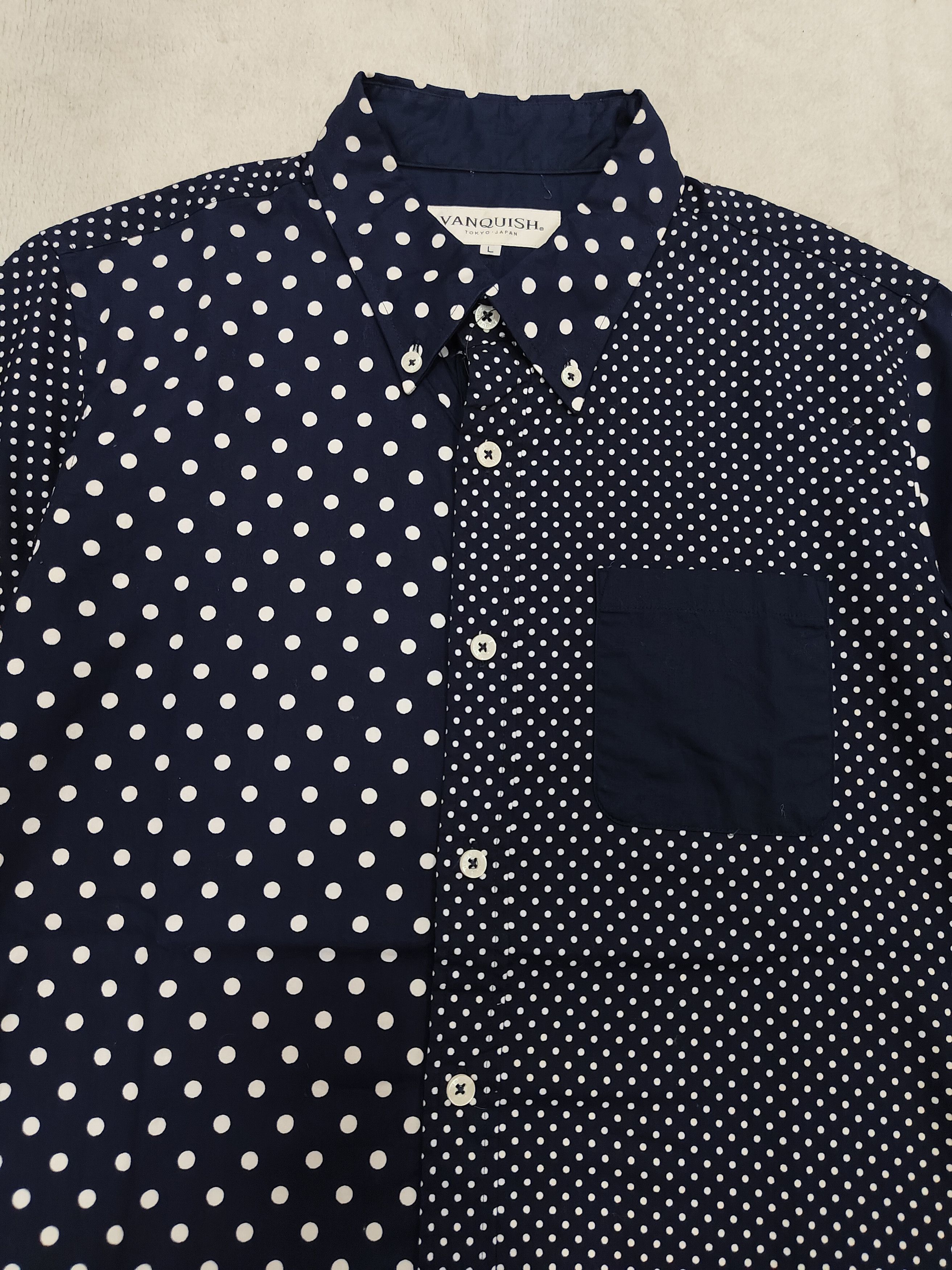 Vanquish DOPE🇯🇵Vanquish🇯🇵 Polkadot Pattern Short Shirt Size L / US 10 / IT 46 - 2 Thumbnail
