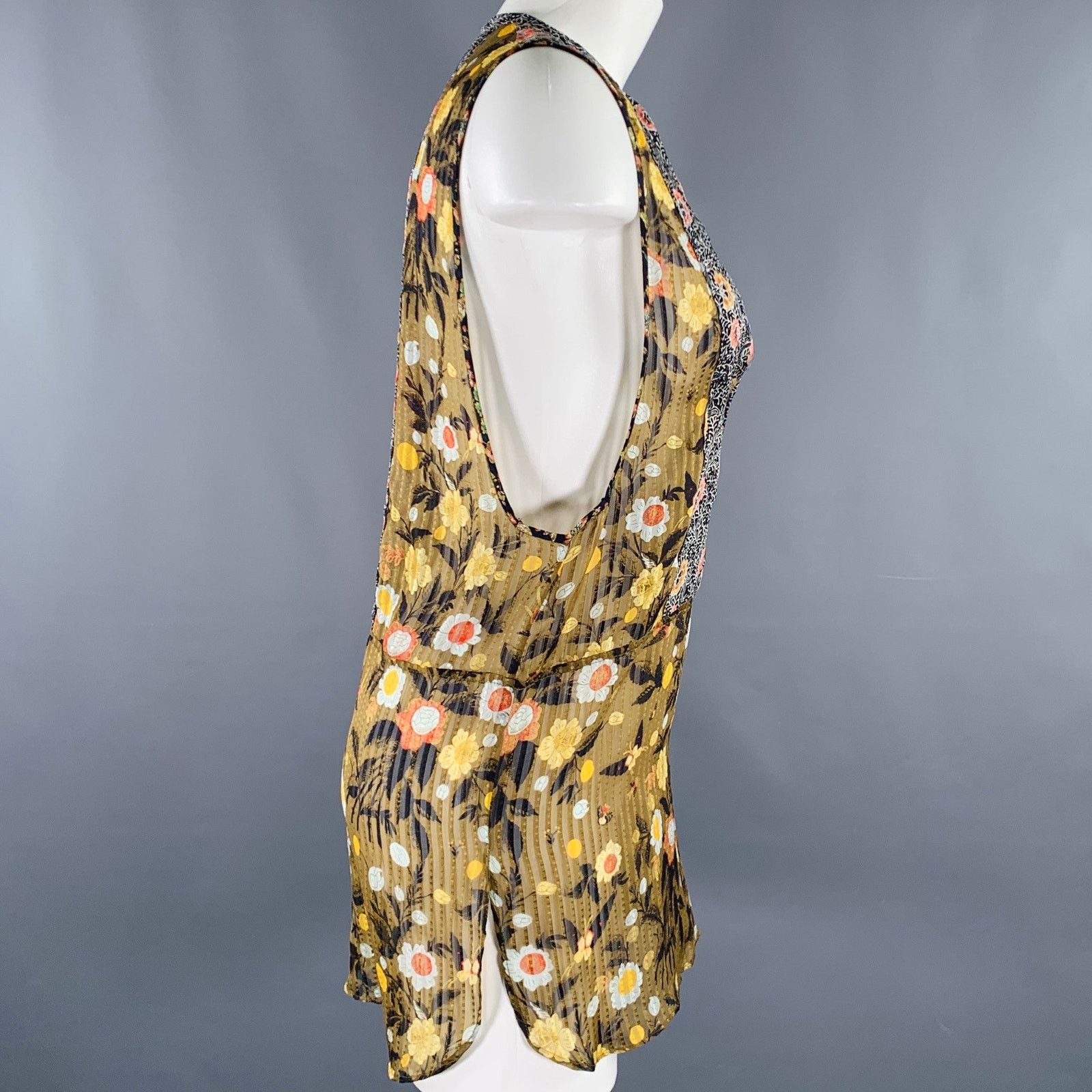 Isabel Marant ISABEL MARANT Multi Color Silk Floral Sleeveless Casual Top Size XS / US 0-2 / IT 36-38 - 3 Thumbnail