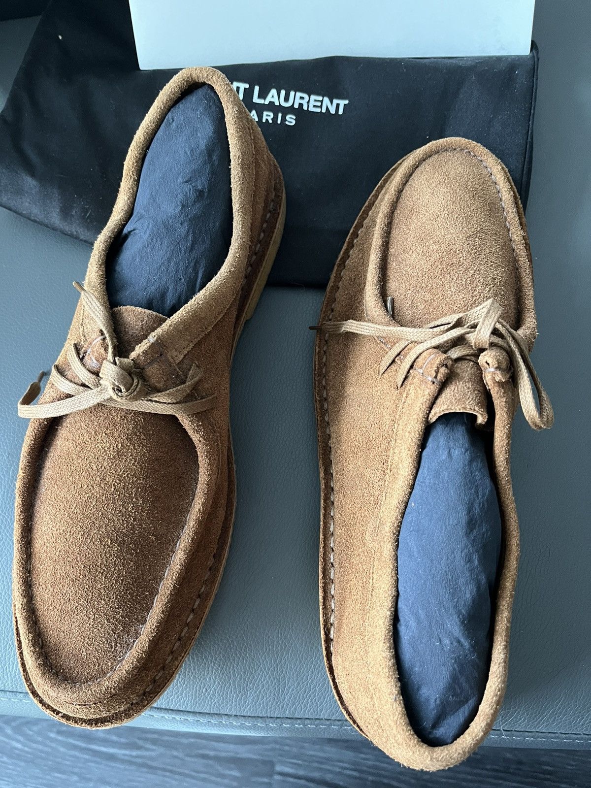Hedi Slimane × Saint Laurent Paris × Yves Saint Laurent Saint Laurent Runway Classic Suede Leather Shoes Limited Size US 10.5 / EU 43-44 - 8 Thumbnail