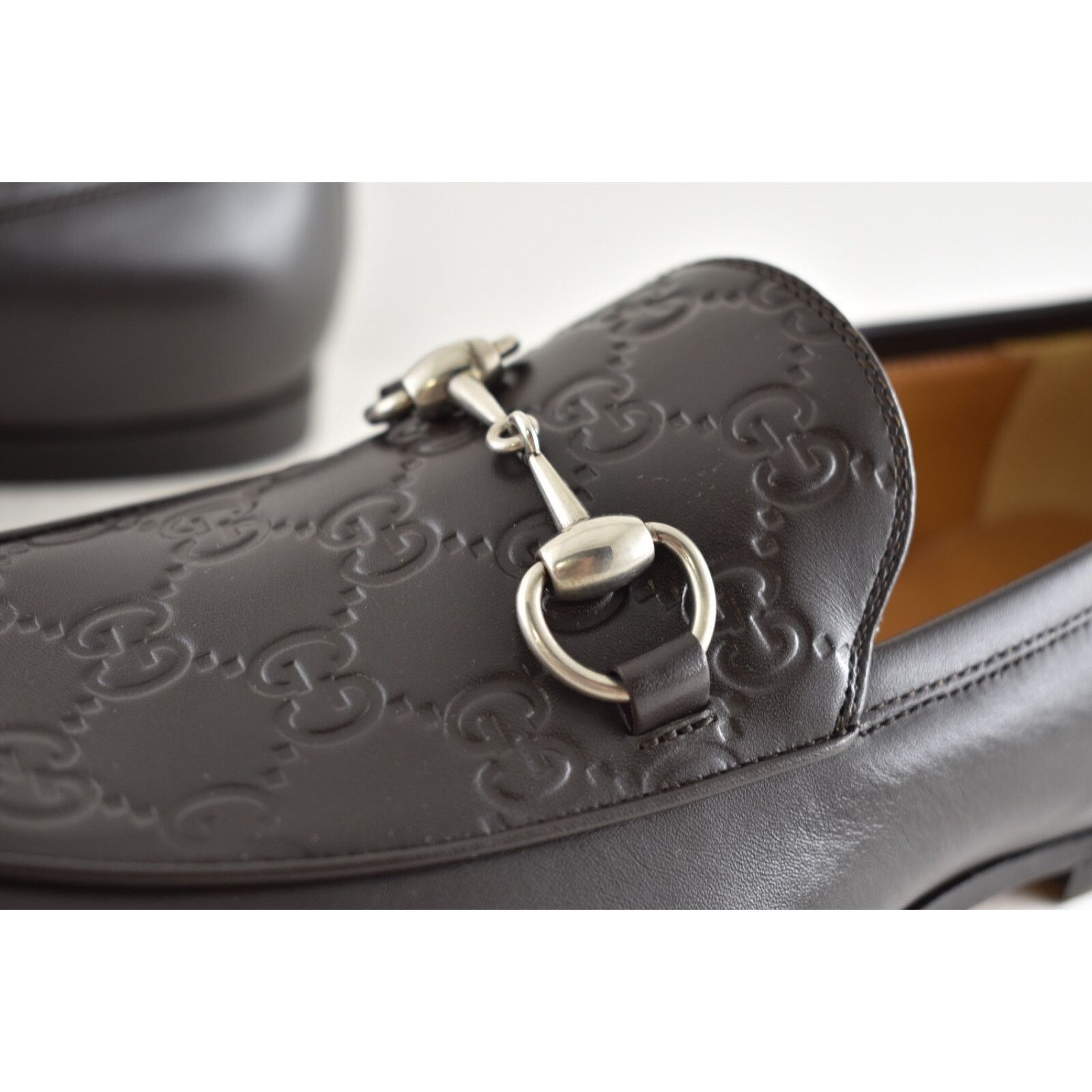 Gucci Gucci Mens Monogram Leather Horsebit Loafer Flat G 11 US 12 Size US 12 / EU 45 - 13 Thumbnail