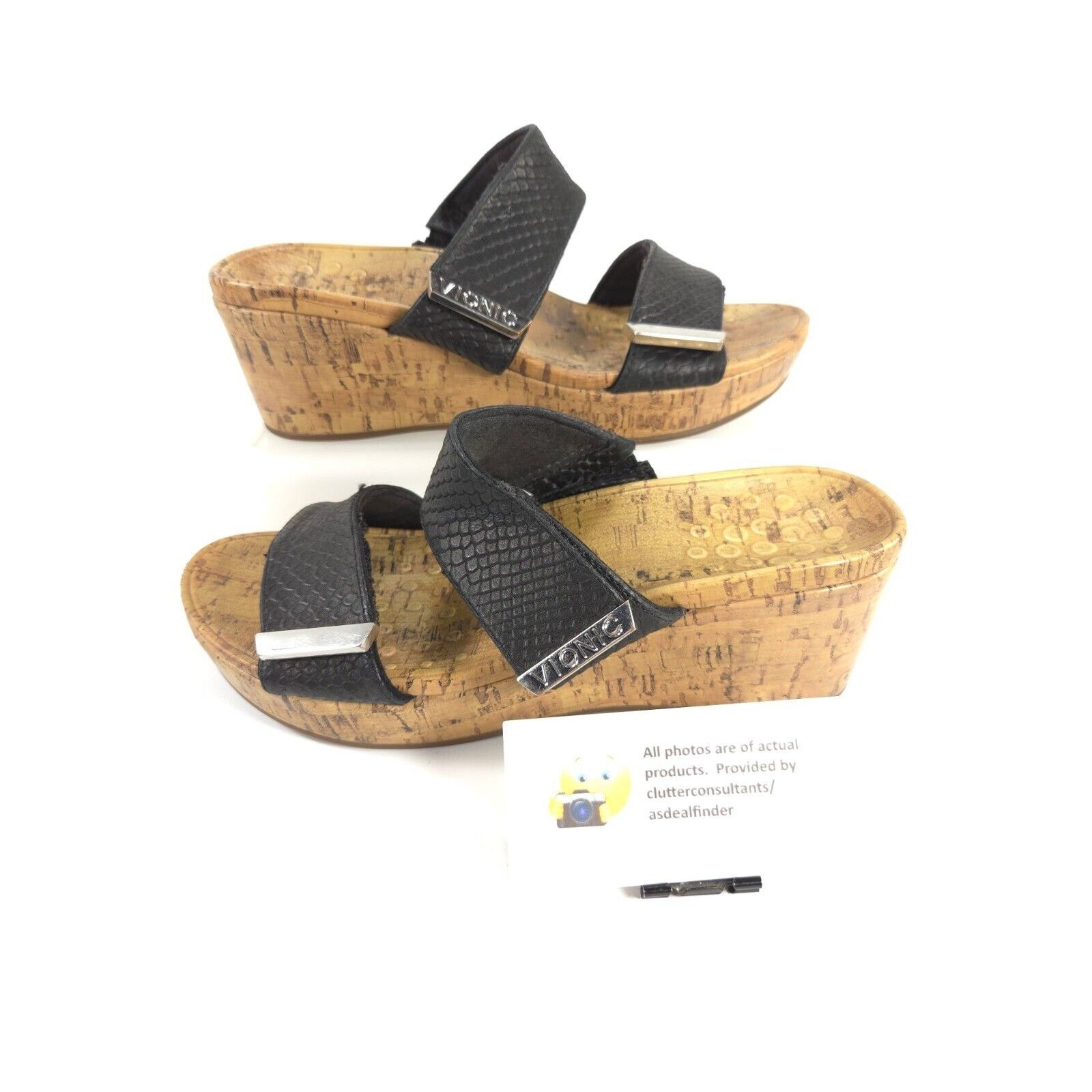 Vionic Vionic Pepper Snakeskin Cork Wedge Sandal Women Size 9 Black Size US 9 / IT 39 - 5 Thumbnail