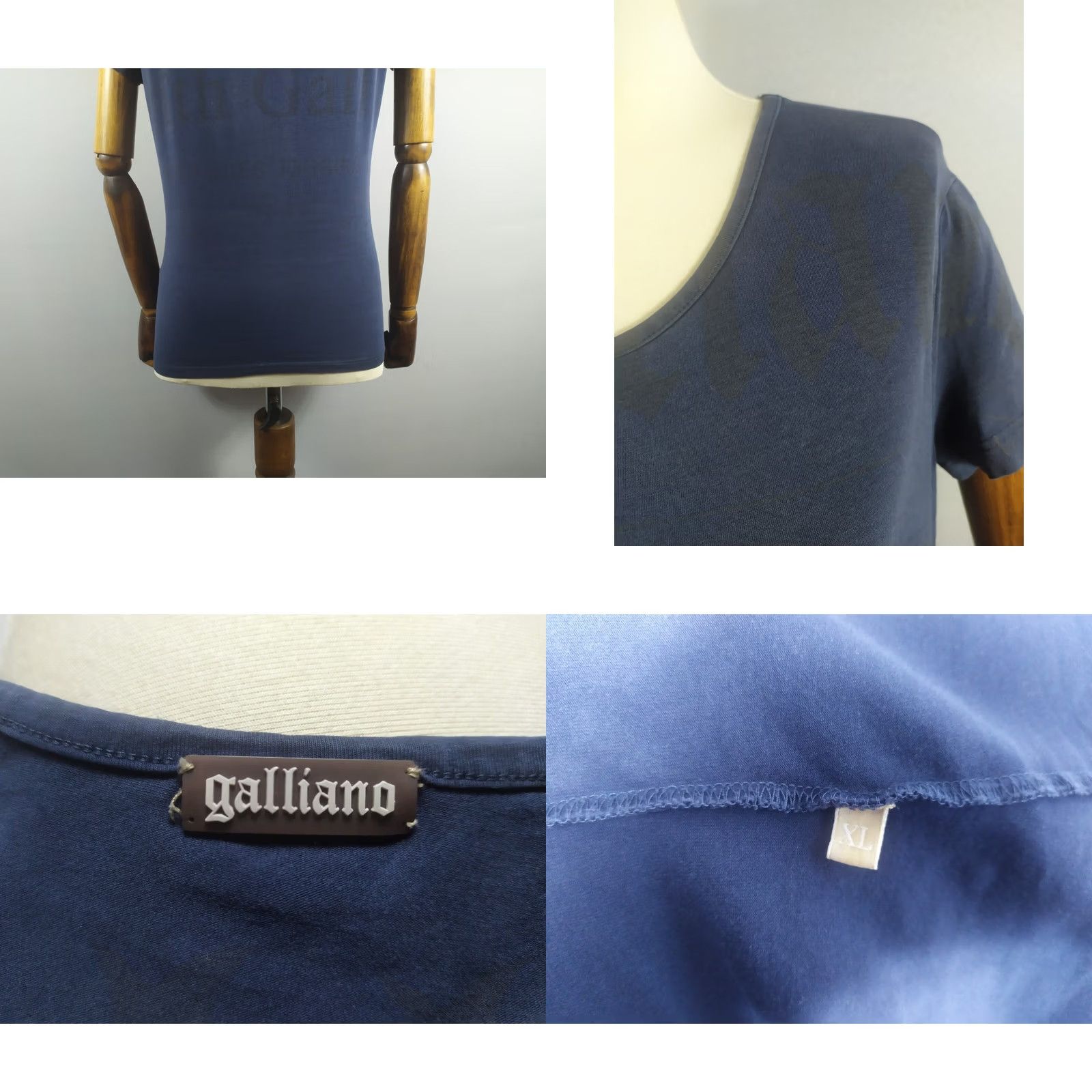 John Galliano Blue Womens XL Cotton Blend Shirt - John Galliano Vintage Style Size XL / US 12-14 / IT 48-50 - 8 Thumbnail