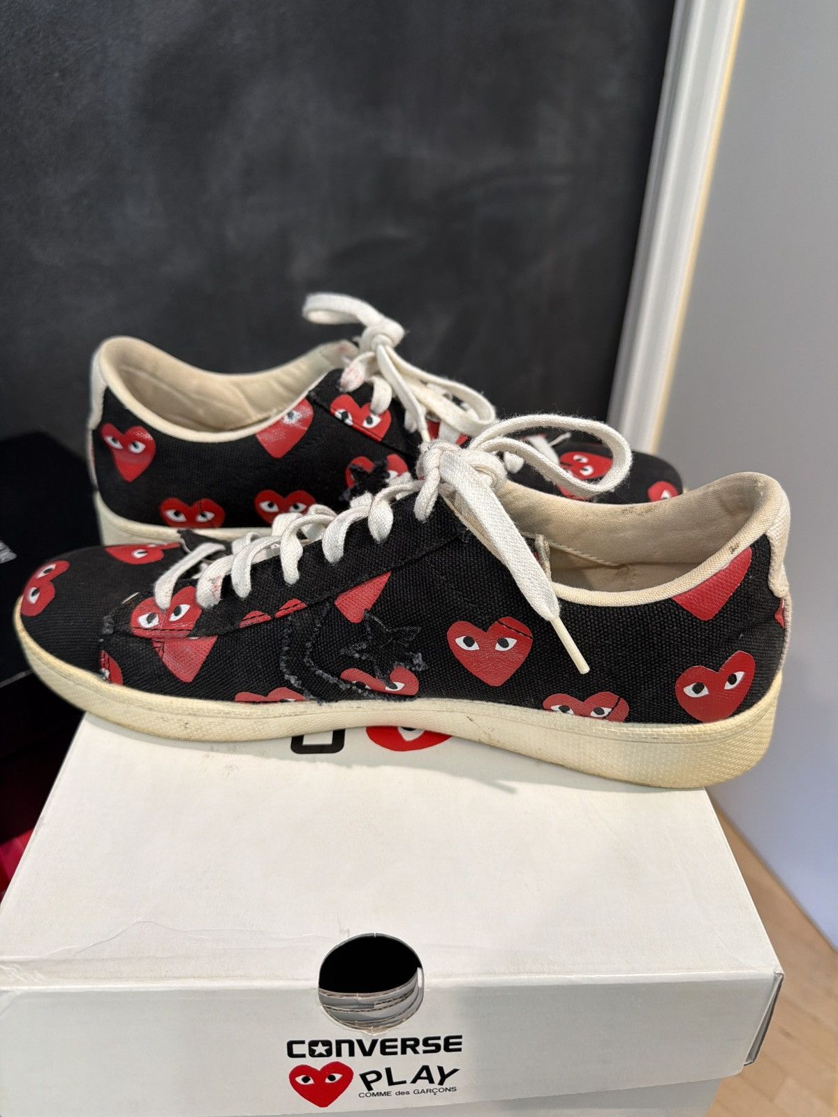 Converse Converse Comme Des Garcons Multi Heart Black Red size 11 Size US 11 / EU 44 - 2 Thumbnail
