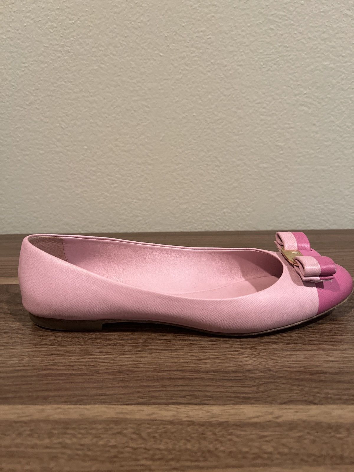 Salvatore Ferragamo Pink bow color block flats Size US 8 / IT 38 - 6 Thumbnail